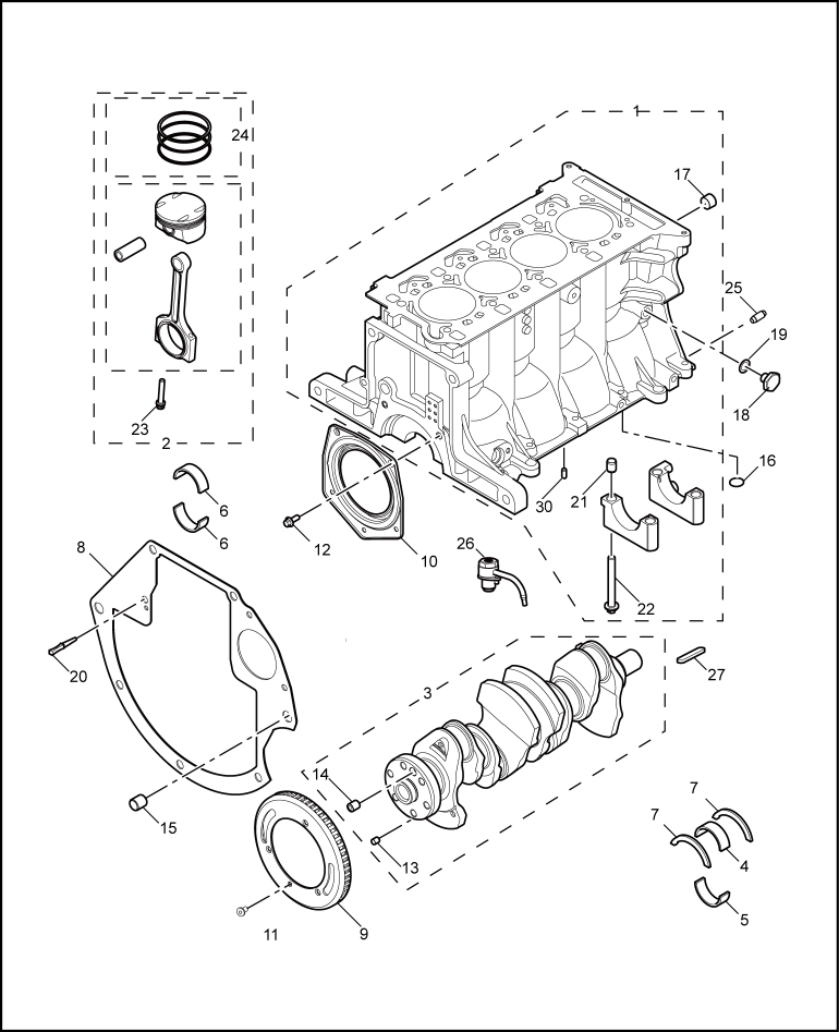 E111A011:CYLINDER BLOCK/ CRANKSHAFT/ROD/ PISTON