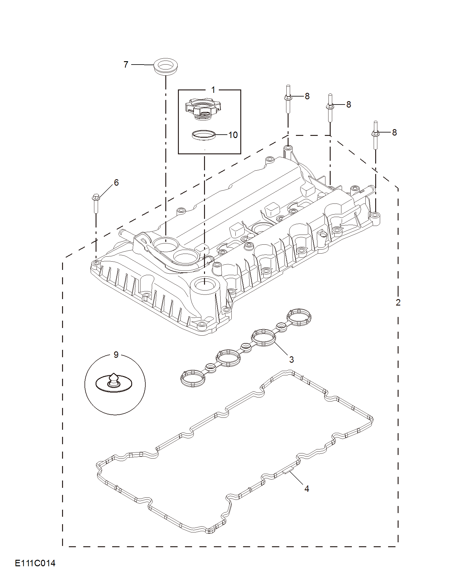 E111C014:CAMSHAFT COVER
