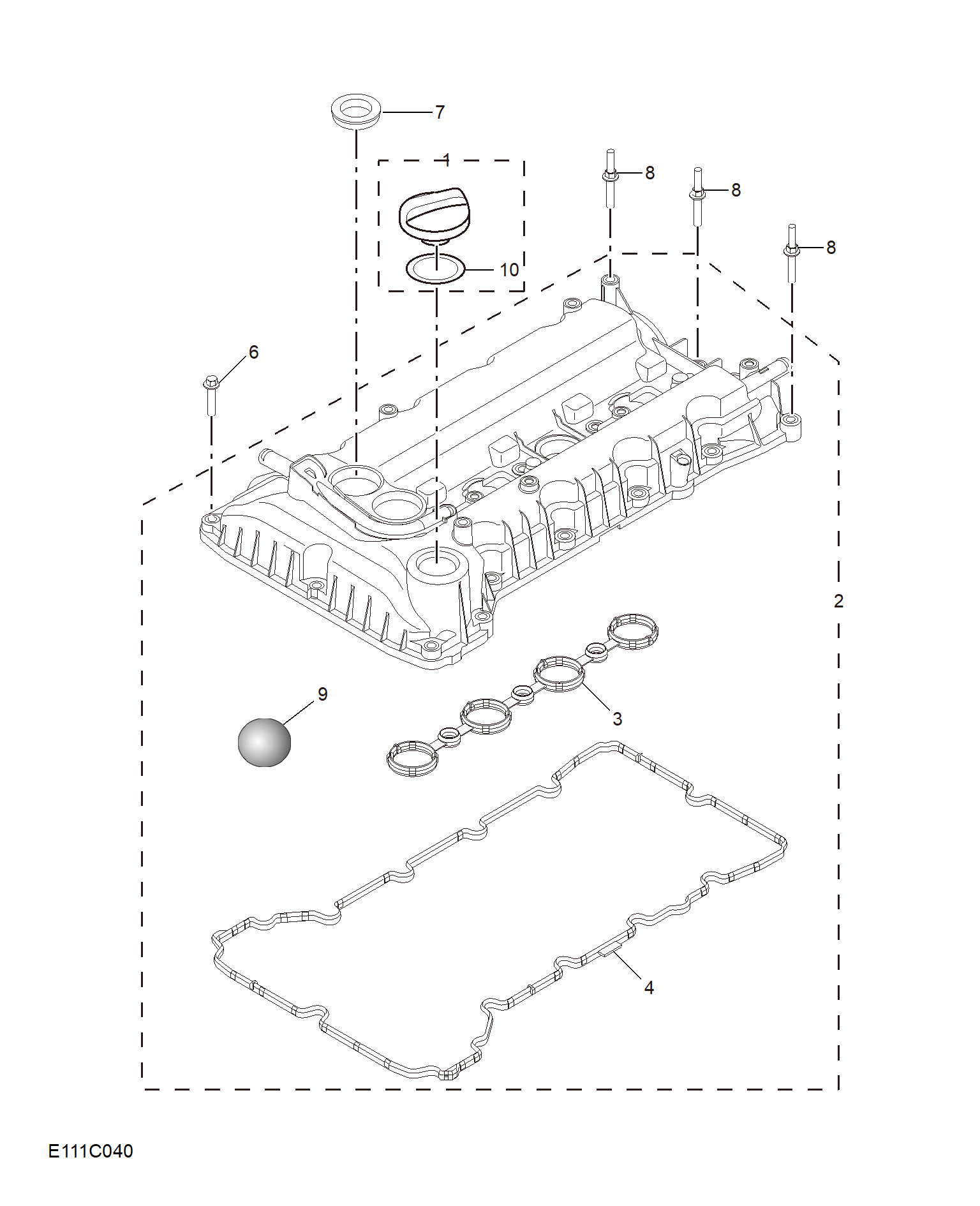 E111C040:CAMSHAFT COVER(1.5L)
