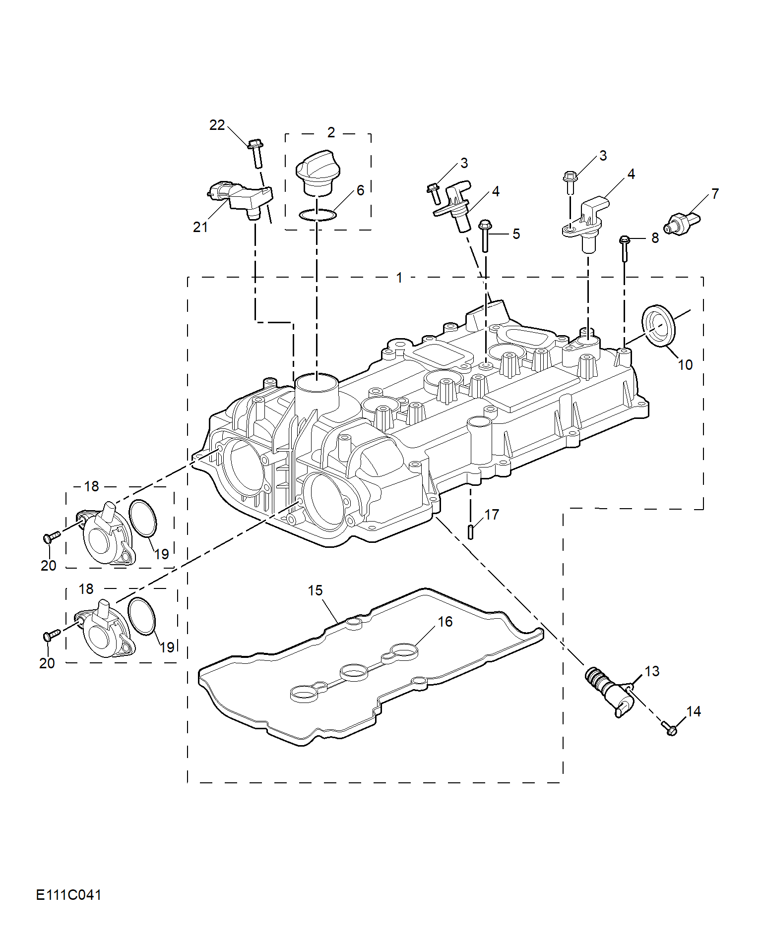 E111C041:CAMSHAFT COVER(1.3T)