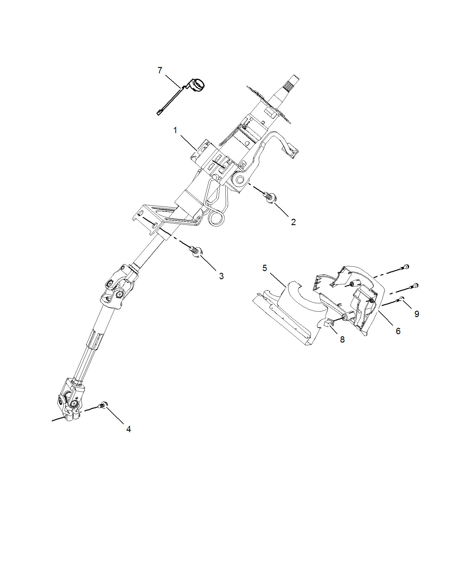 E211D009:STEERING COLUMN(EXCEPT ELECTRONIC POWER STEERING)