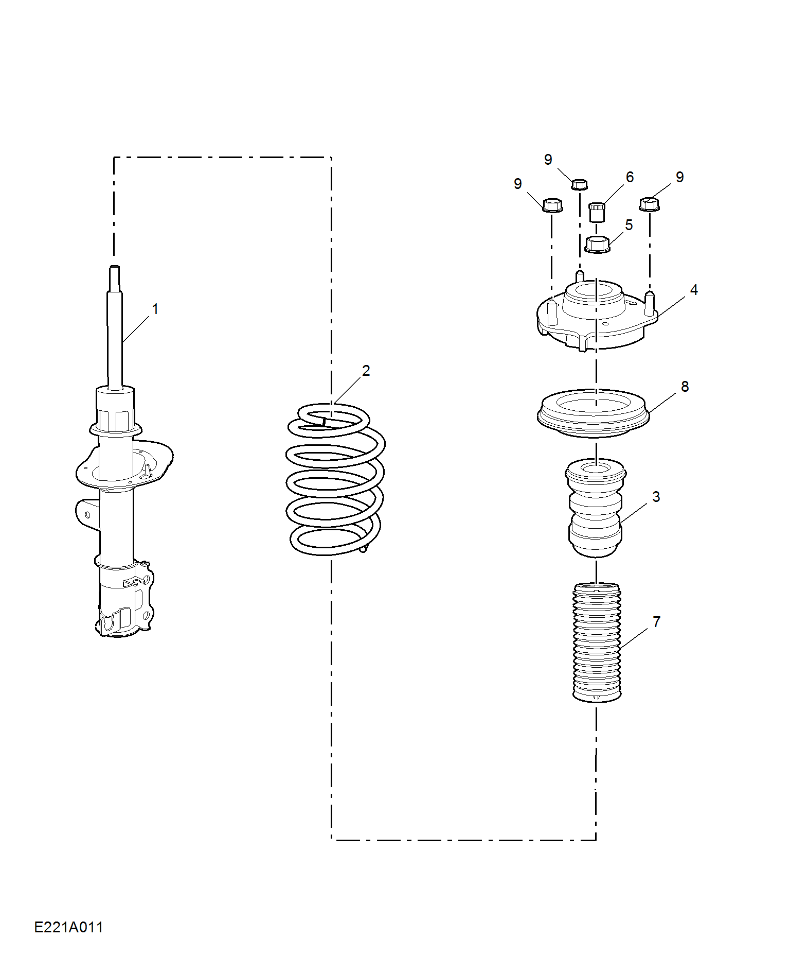 E221A011:FRONT SHOCK ABSORBER
