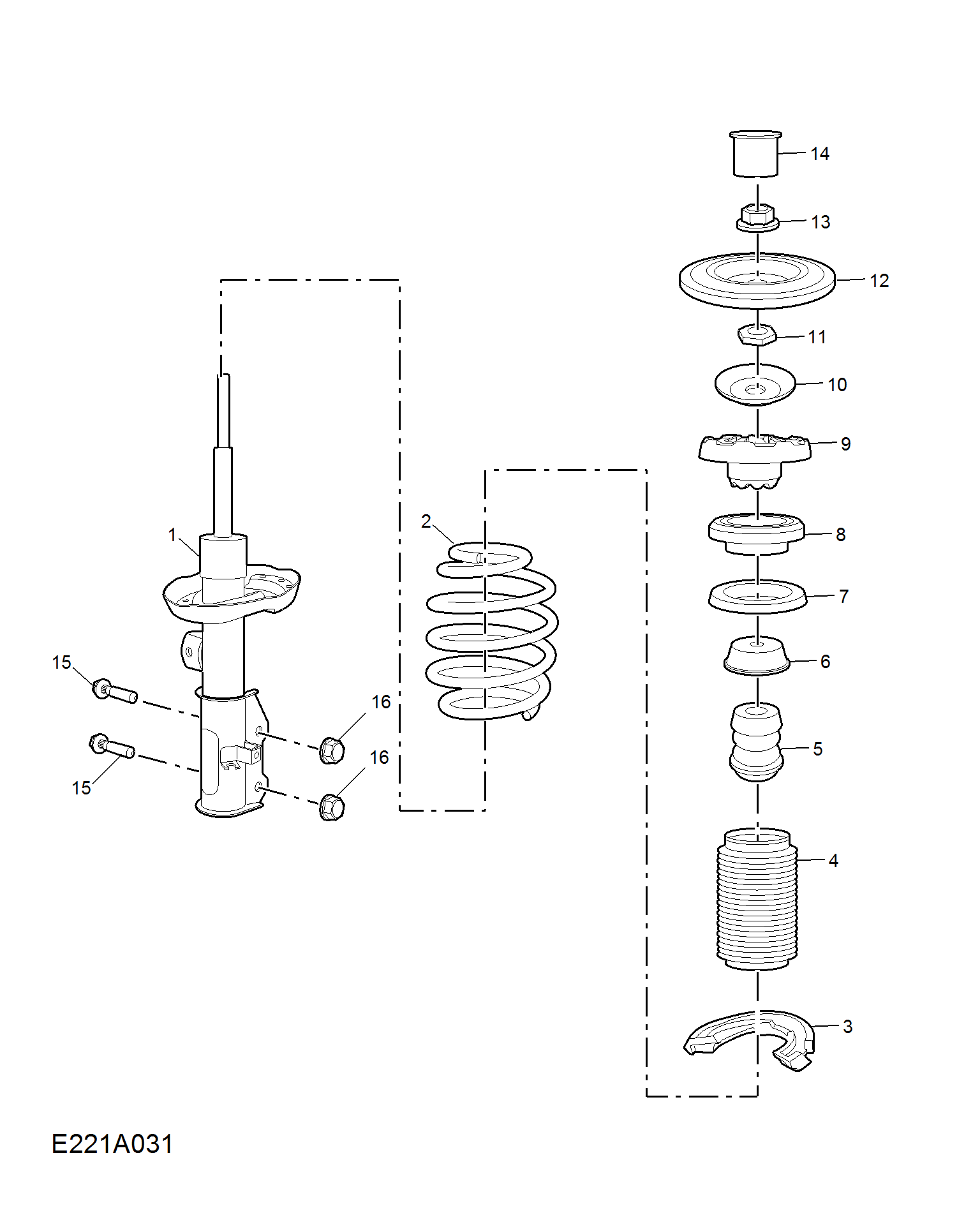 E221A031:FRONT SHOCK ABSORBER