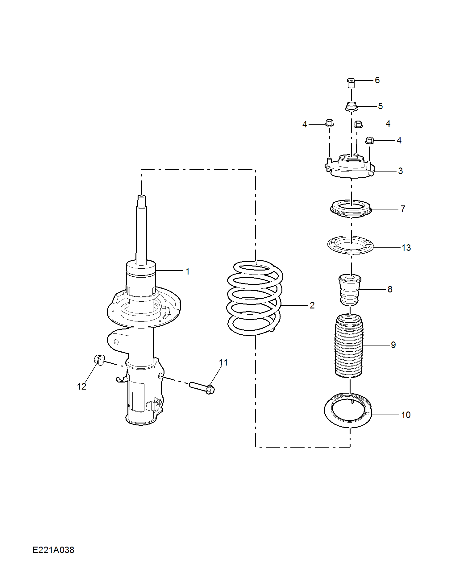 E221A038:FRONT SHOCK ABSORBER