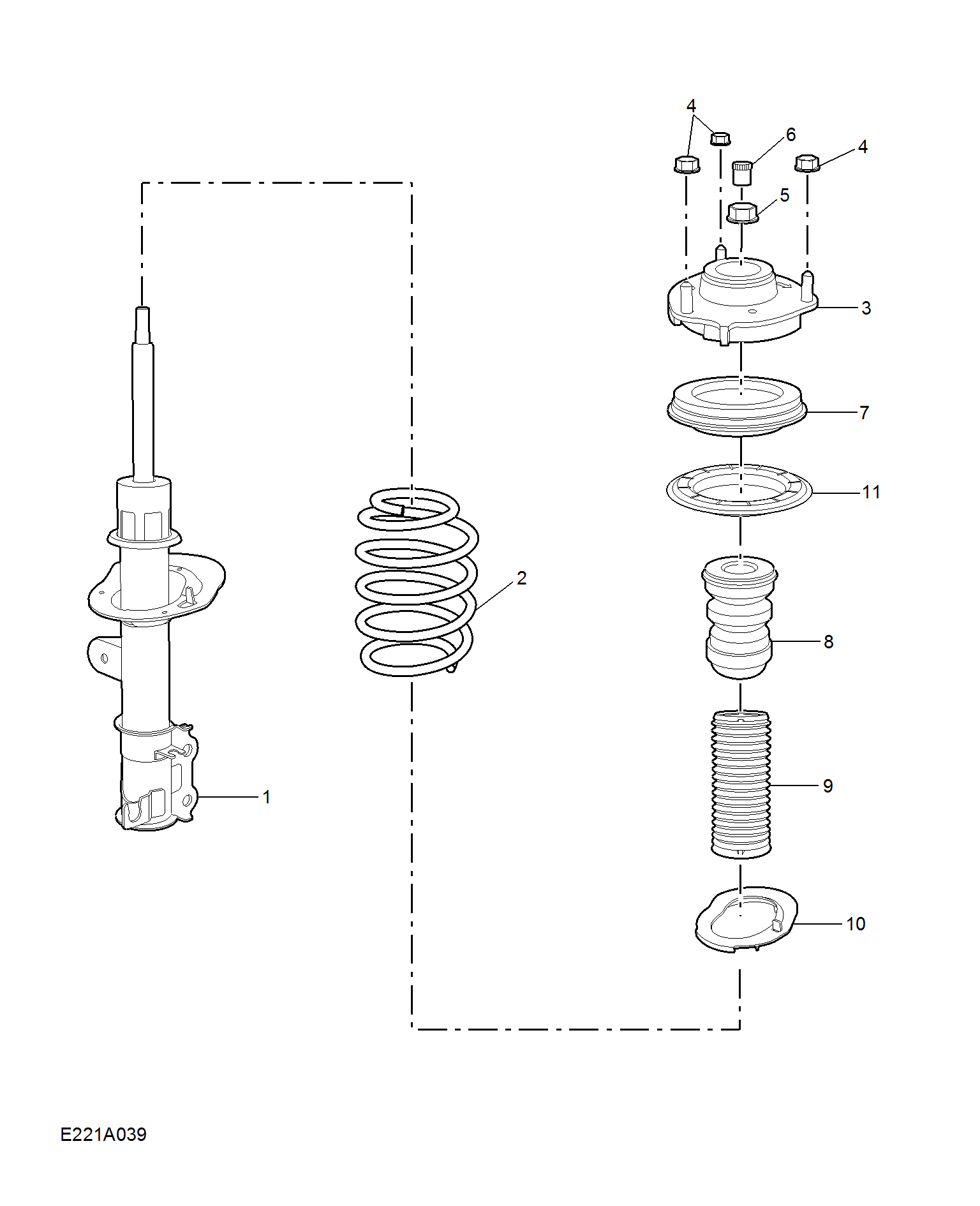 E221A039:FRONT SHOCK ABSORBER