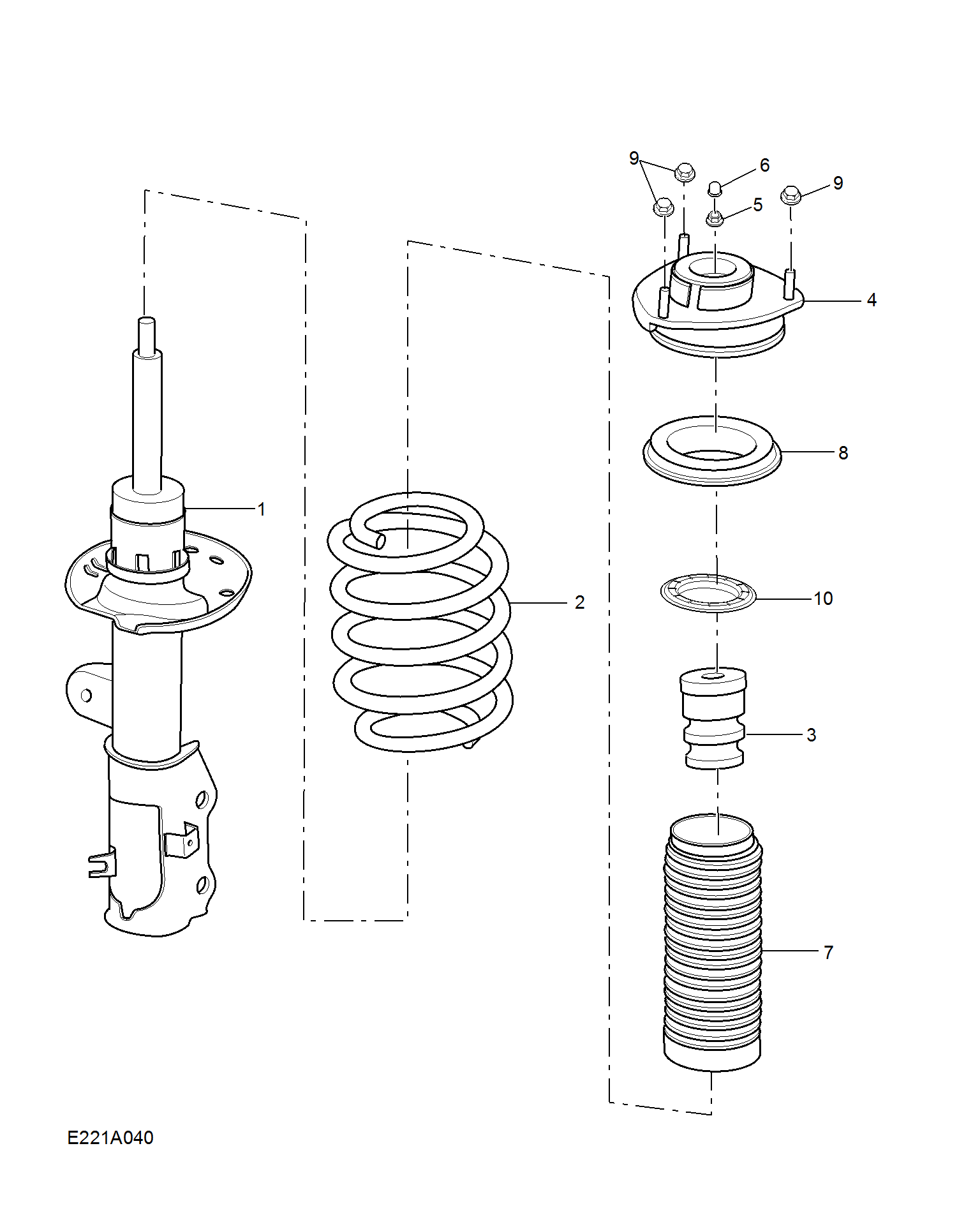 E221A040:FRONT SHOCK ABSORBER
