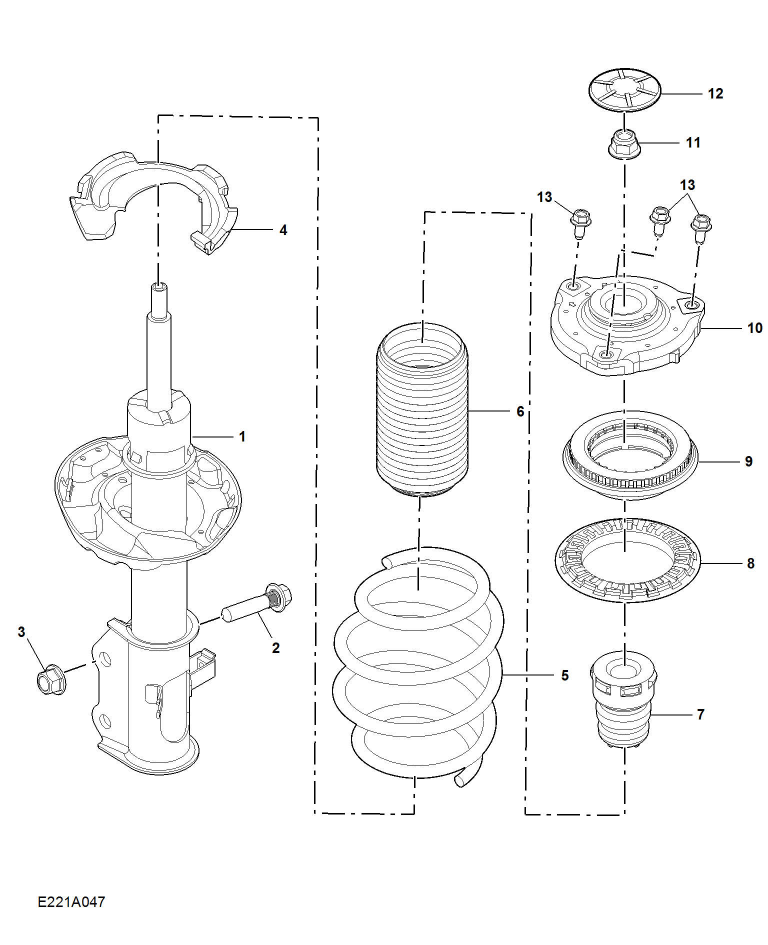 E221A047:FRONT SHOCK ABSORBER