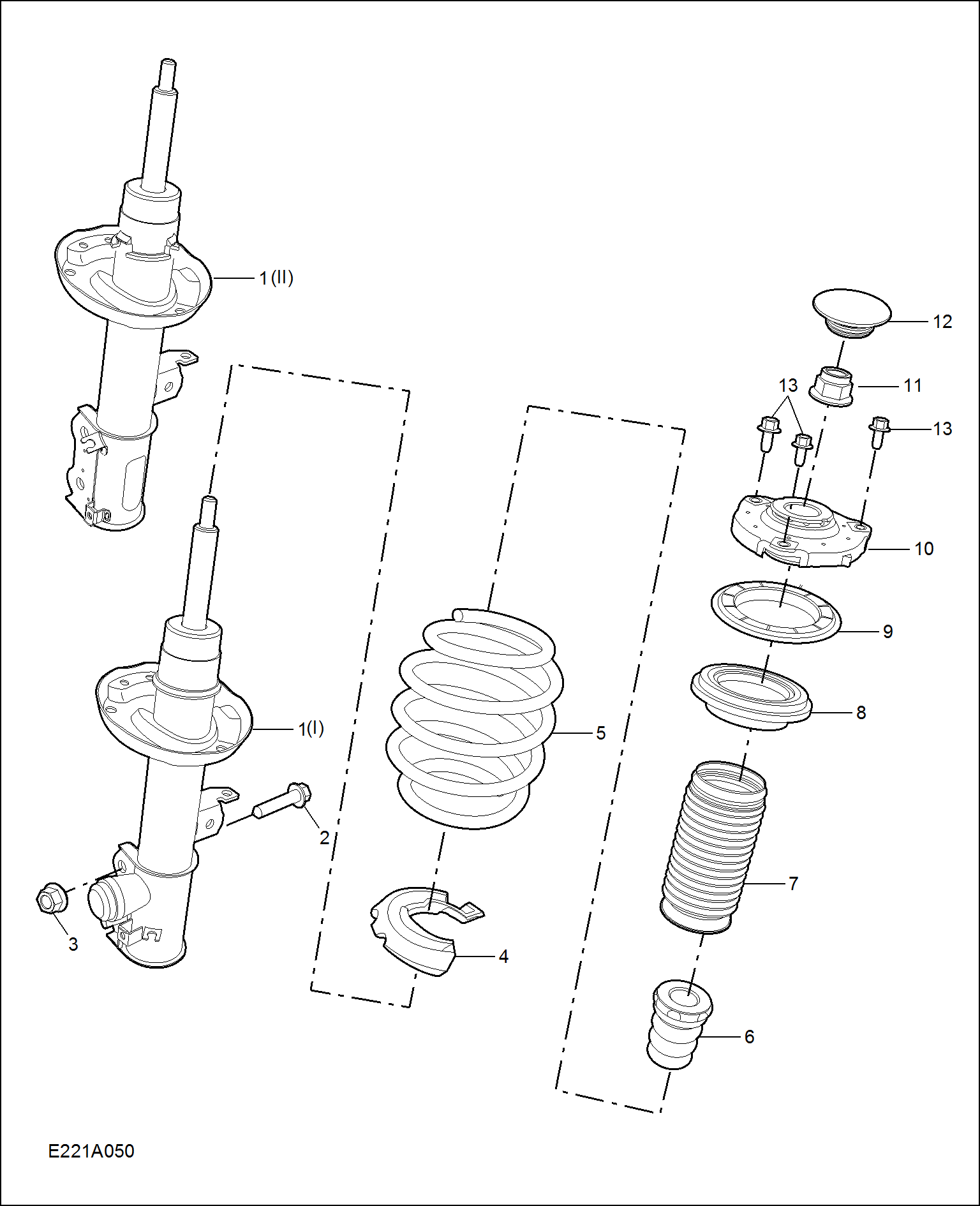 E221A050:FRONT SHOCK ABSORBER