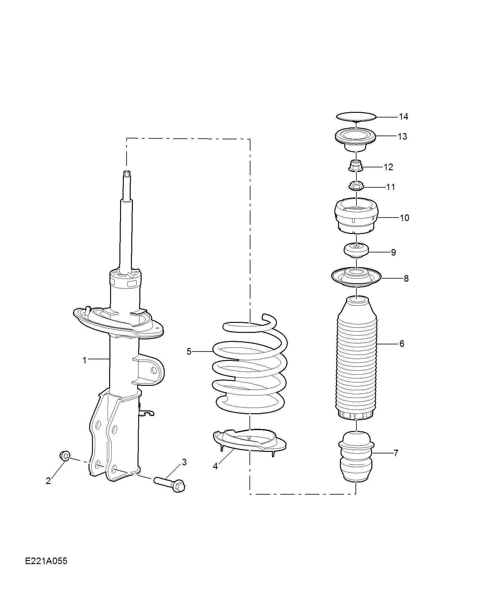 E221A055:FRONT SHOCK ABSORBER