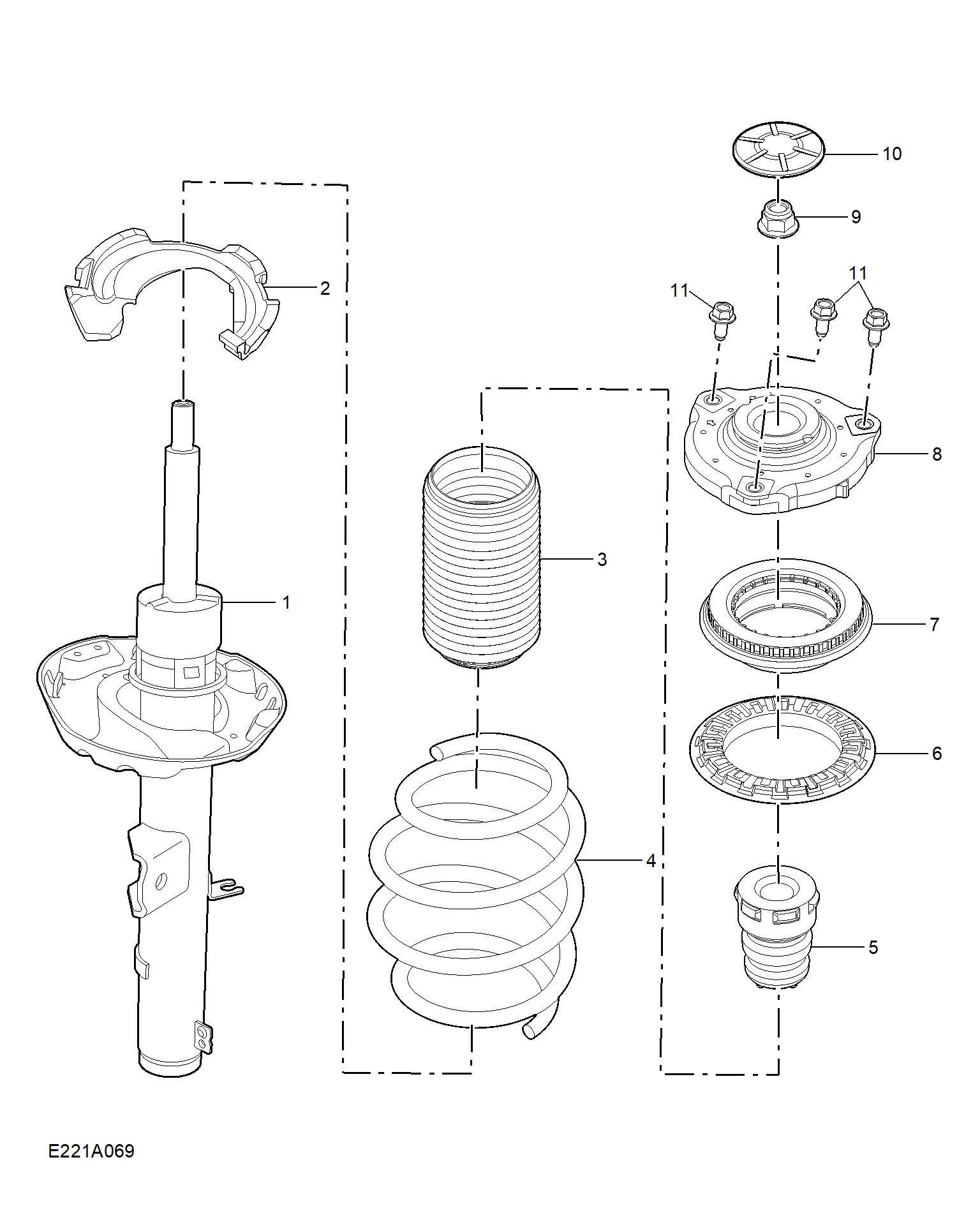 E221A069:FRONT SHOCK ABSORBER