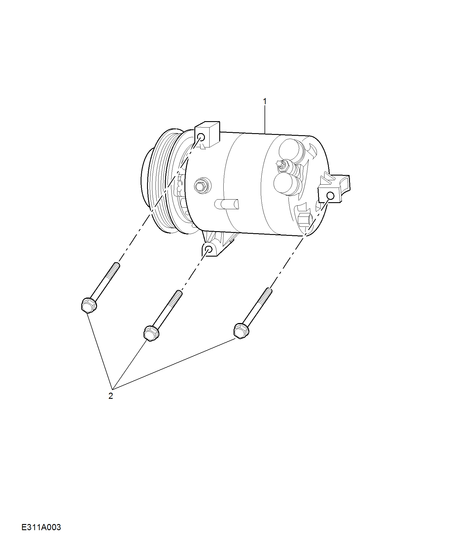 E311A025:COMPRESSOR & MISC RREFRIGERANT HARDWARE(DIESEL)
