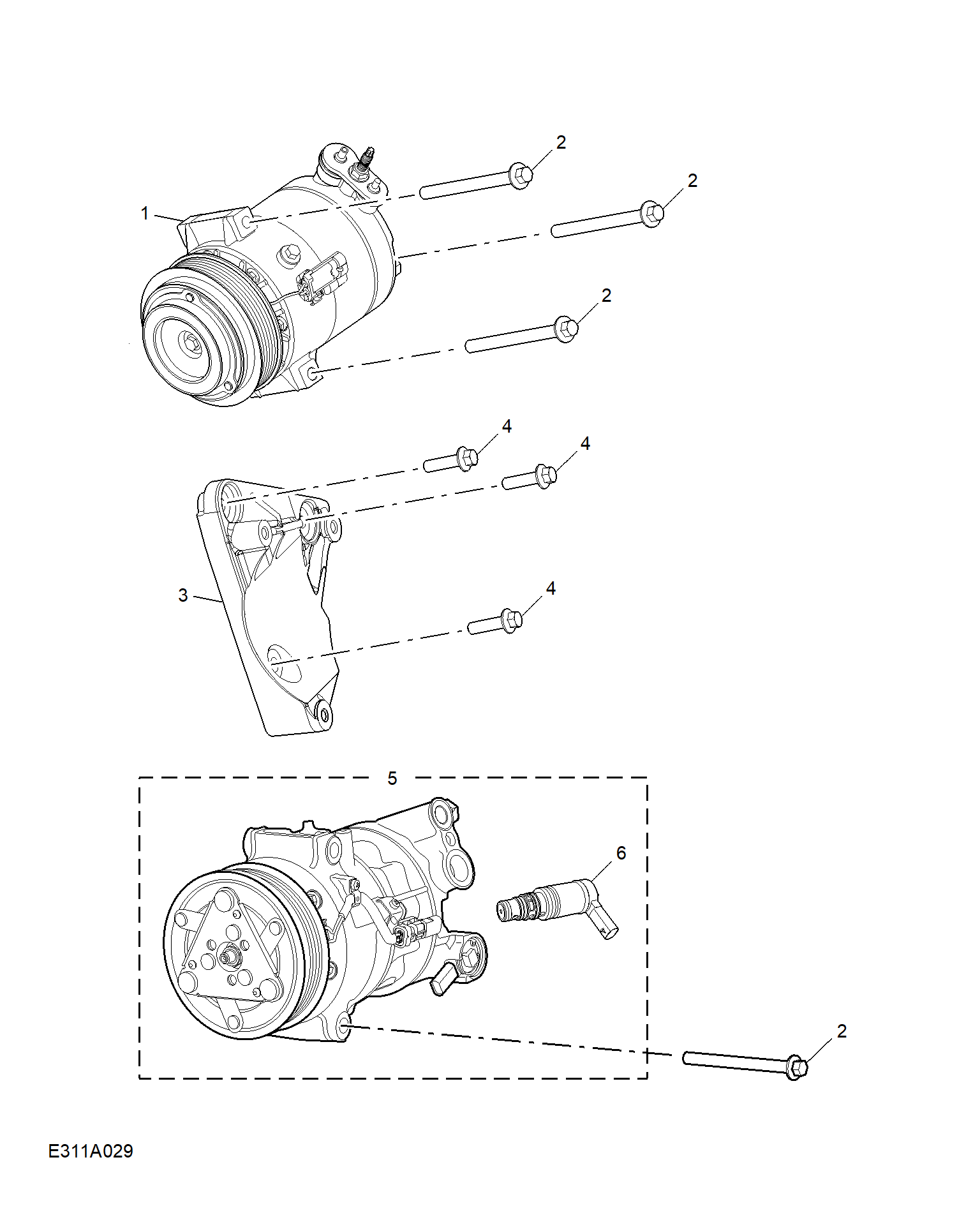 E311A029:COMPRESSOR & MISC RREFRIGERANT HARDWARE(1.5T CONVENTIONAL)