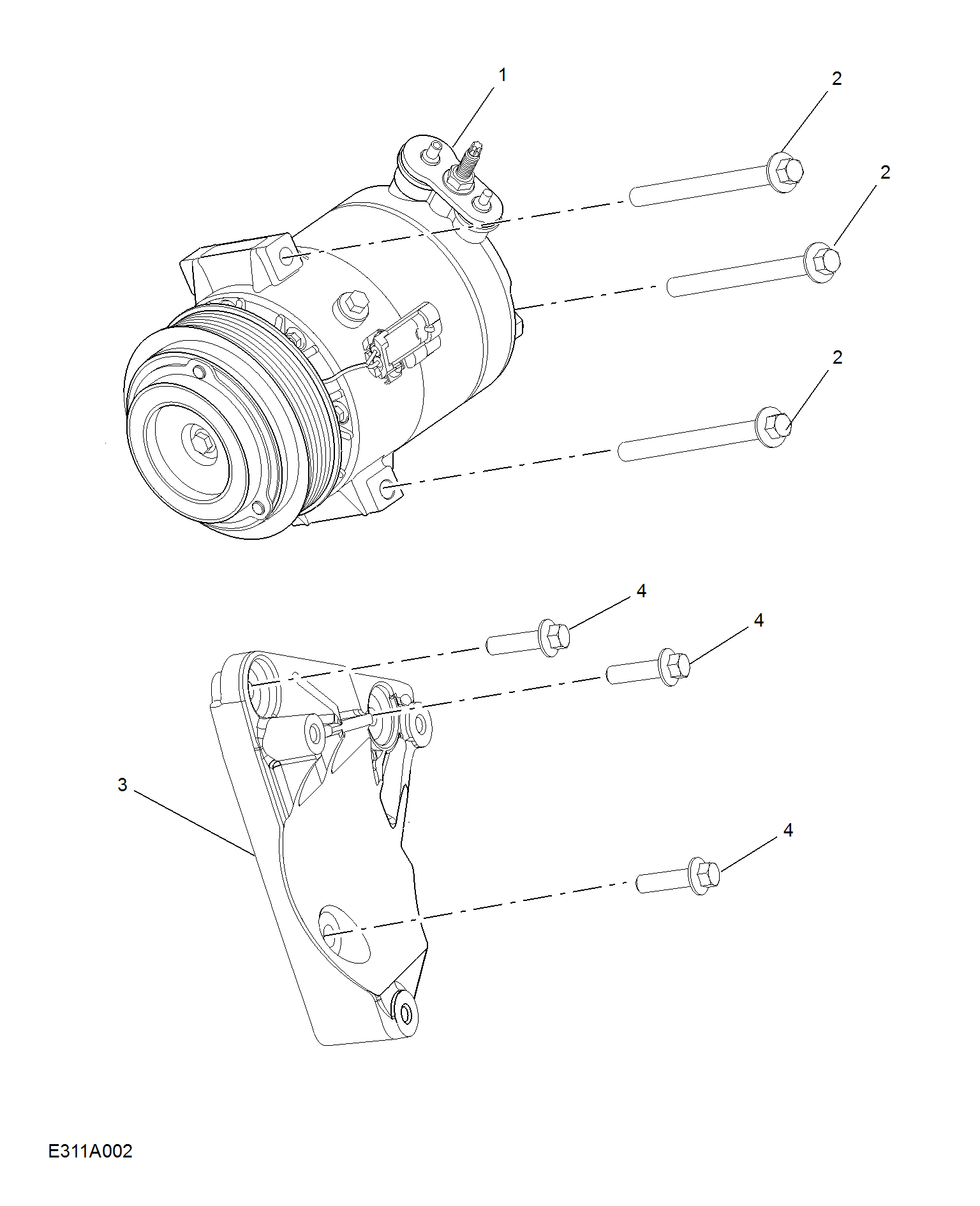 E311A034:COMPRESSOR & MISC RREFRIGERANT HARDWARE(1.5T)