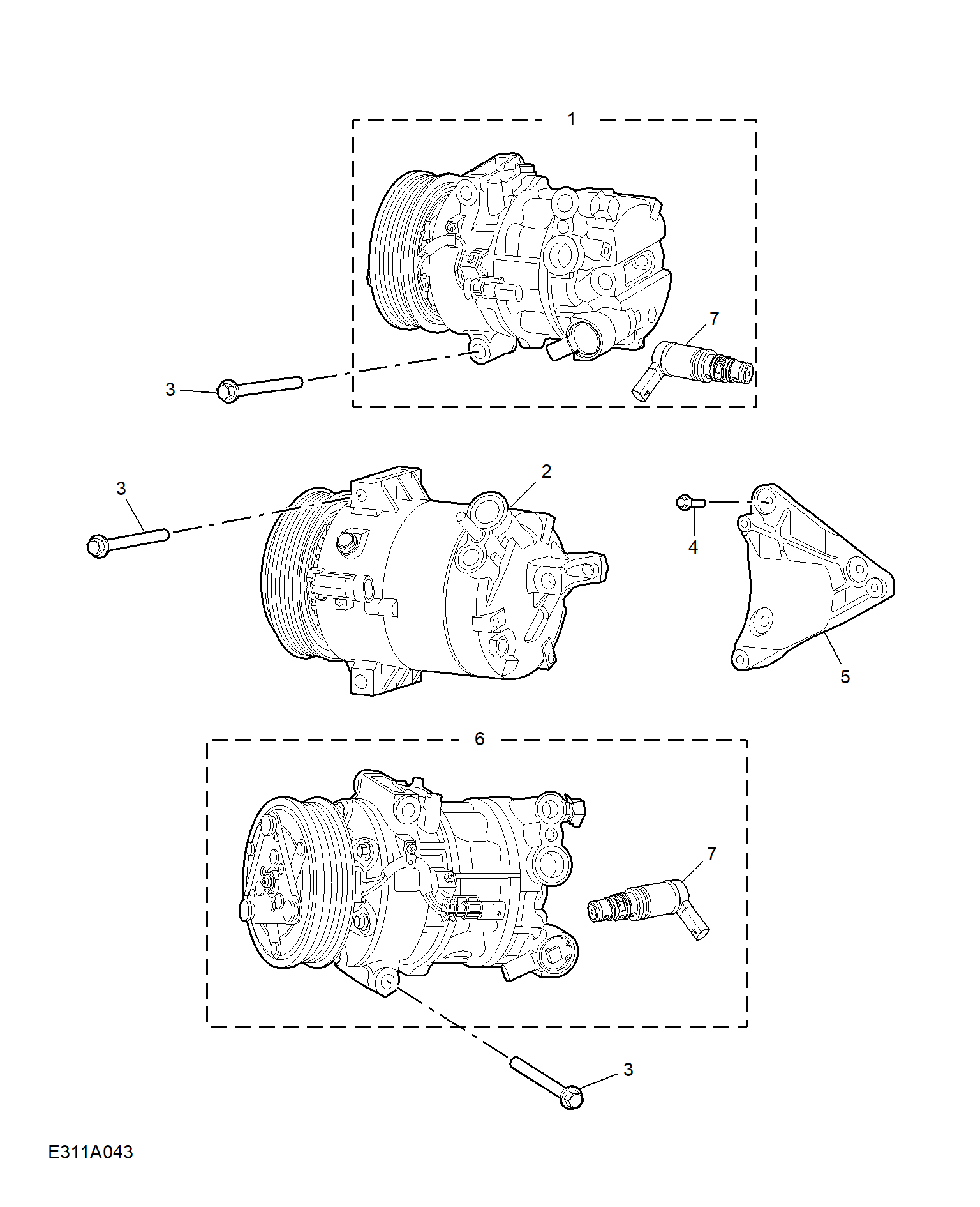 E311A043:COMPRESSOR & MISC RREFRIGERANT HARDWARE