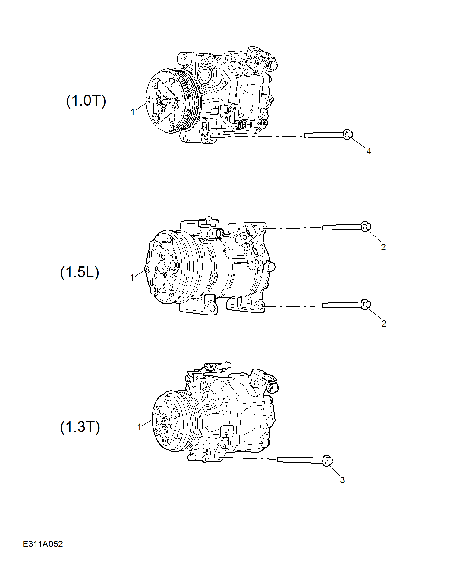 E311A052:COMPRESSOR & MISC RREFRIGERANT HARDWARE