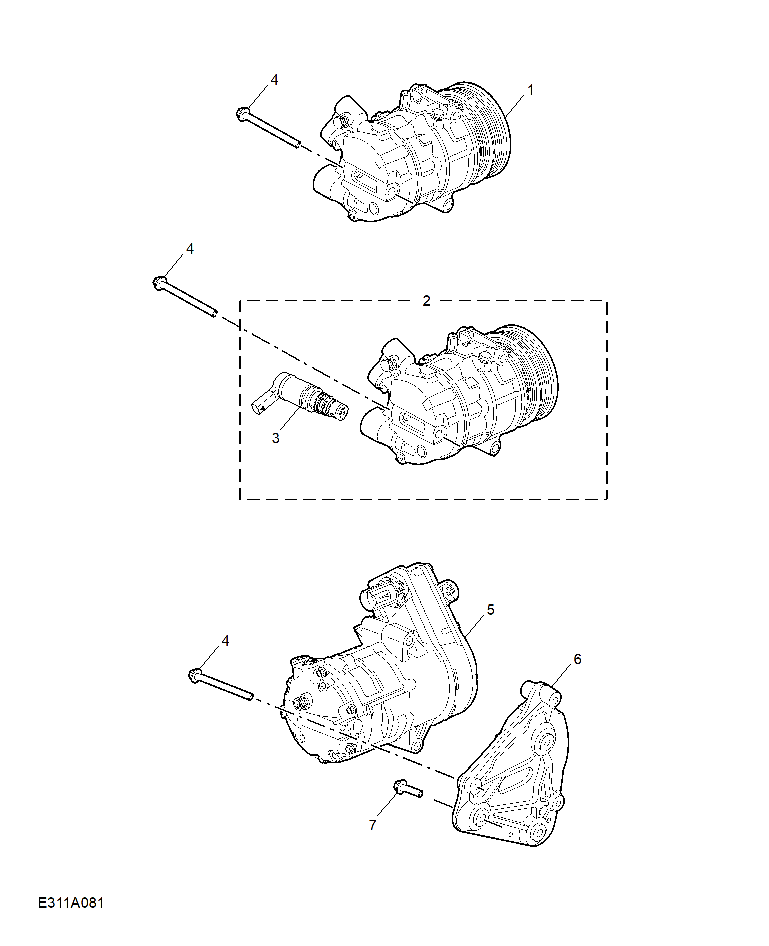 E311A081:COMPRESSOR & MISC RREFRIGERANT HARDWARE