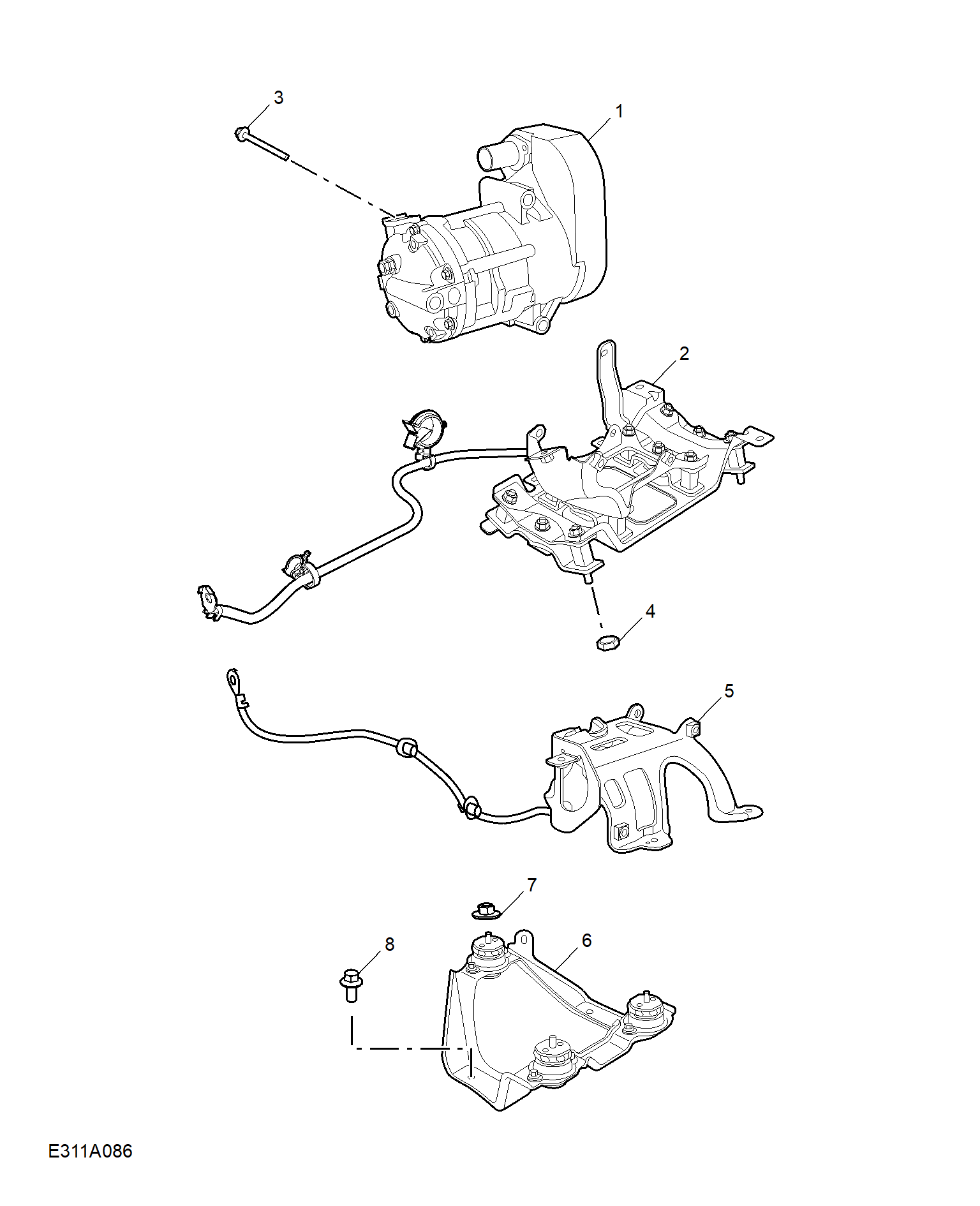E311A086:COMPRESSOR & MISC RREFRIGERANT HARDWARE