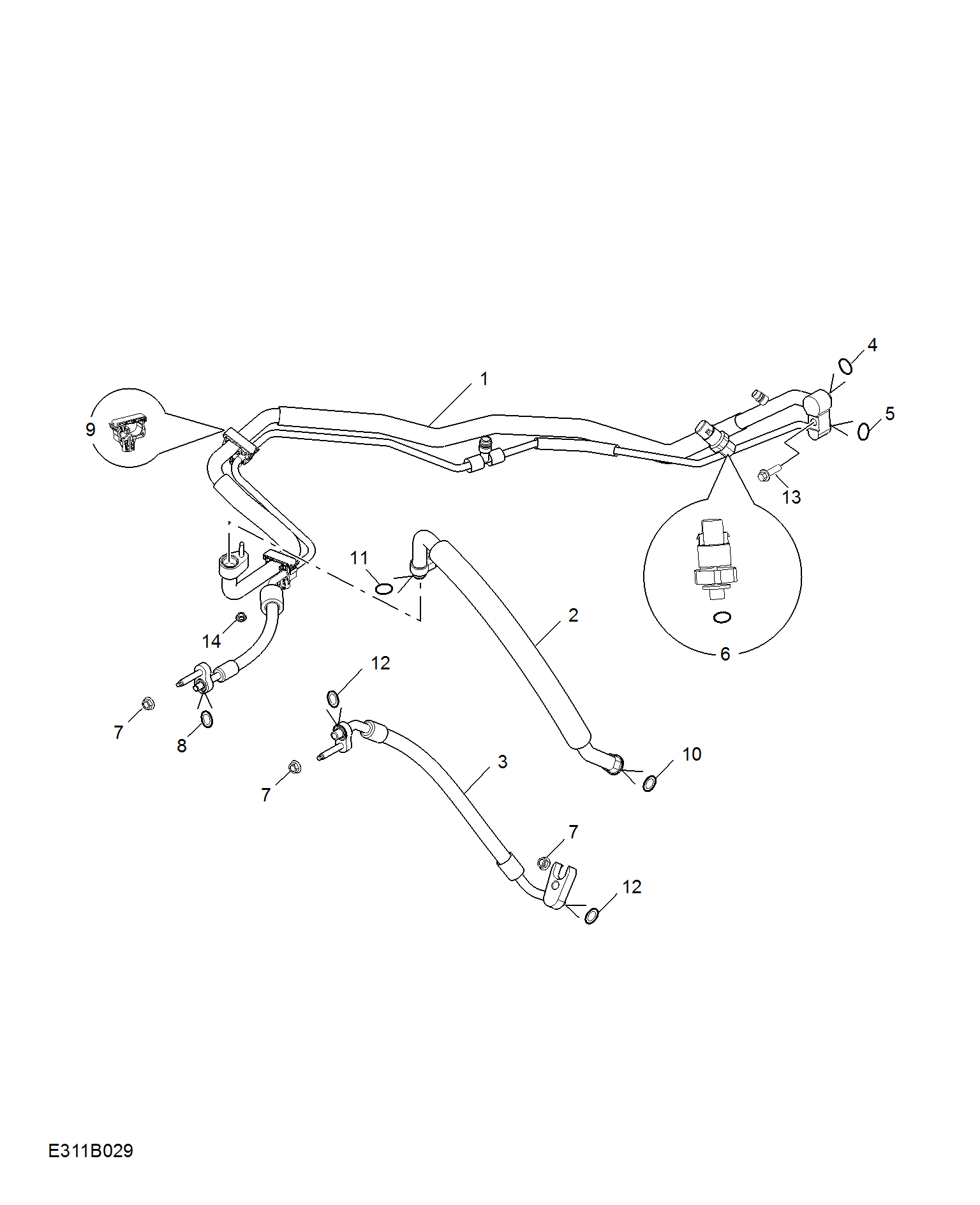 E311B029:REFRIGERANT PLUMBING & HARDWARE(1.5T CONVENTIONAL)