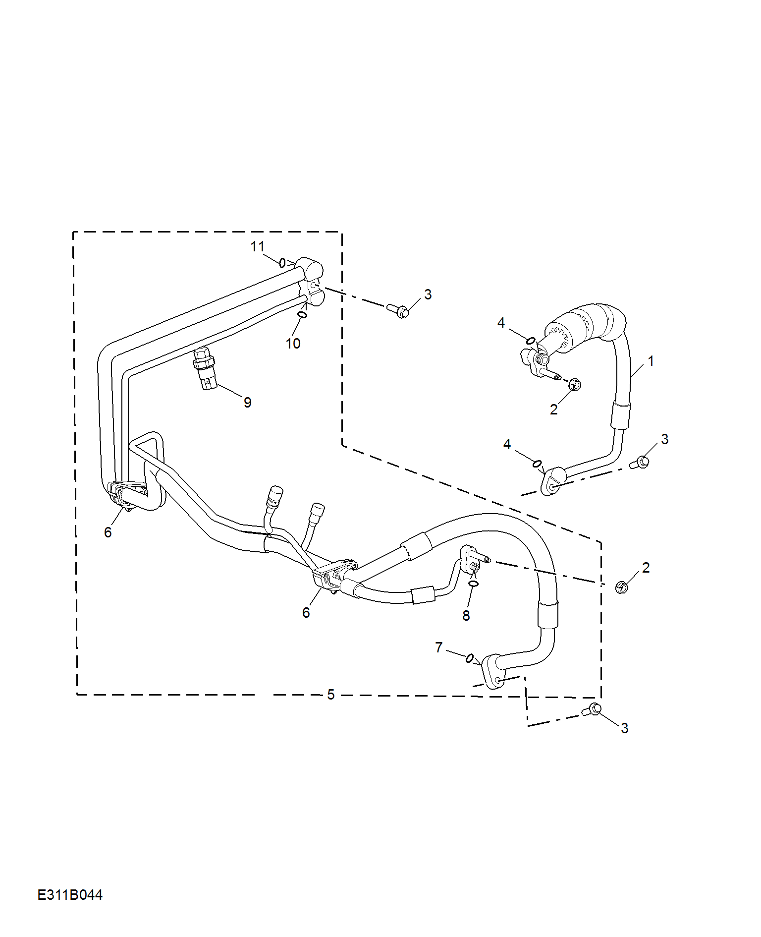 E311B044:REFRIGERANT PLUMBING & HARDWARE(1.5L)