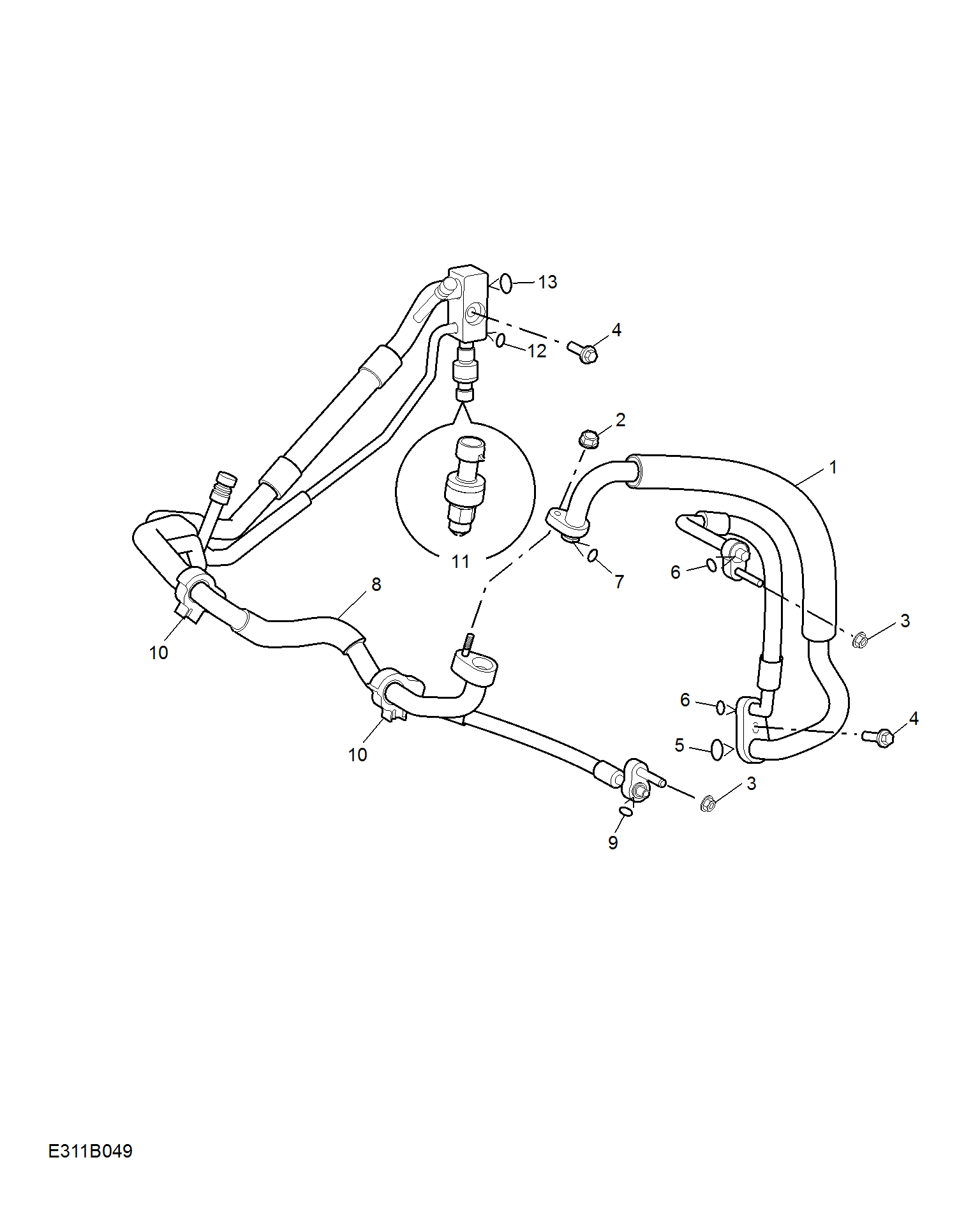 E311B049:REFRIGERANT PLUMBING & HARDWARE