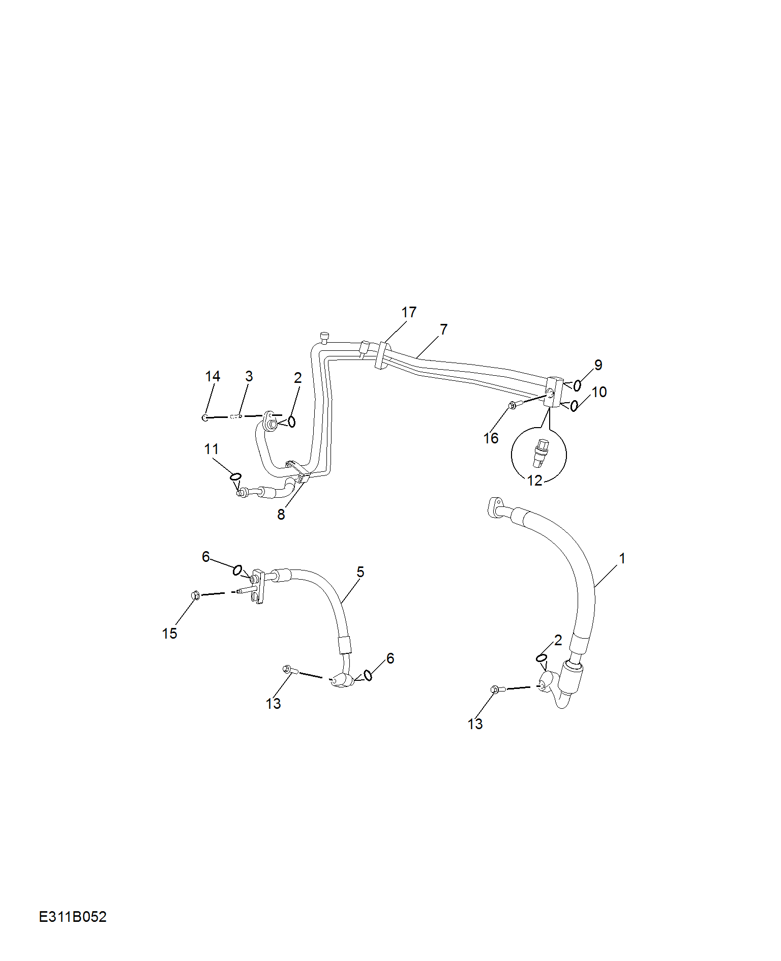 E311B052:REFRIGERANT PLUMBING & HARDWARE(1.5L)