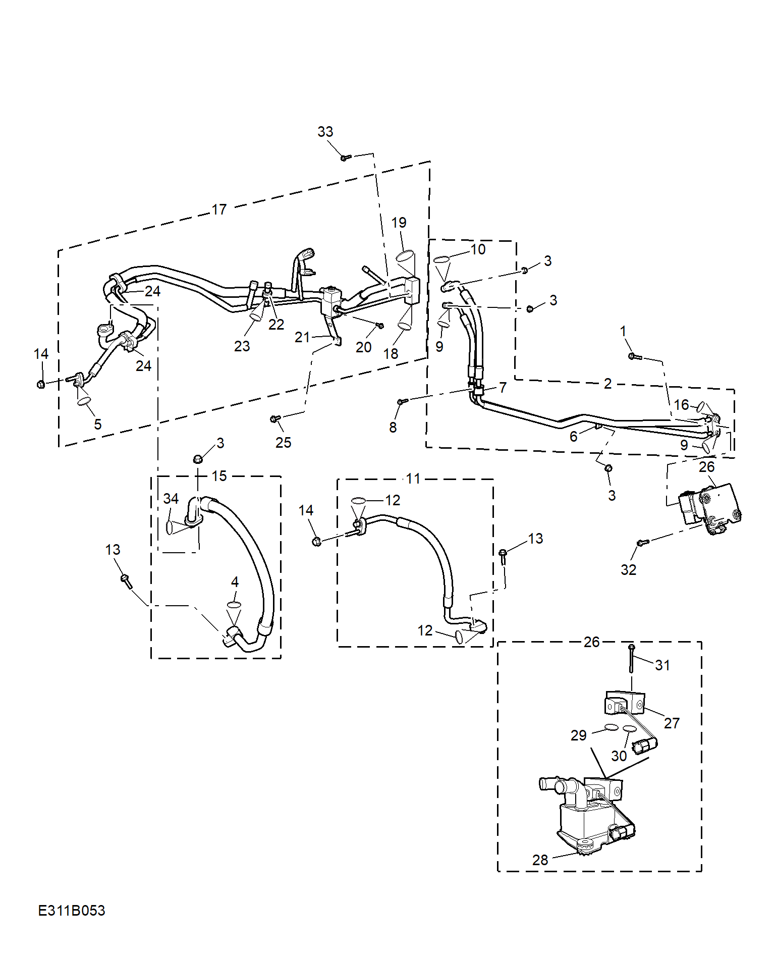 E311B053:REFRIGERANT PLUMBING & HARDWARE(HYBRID)