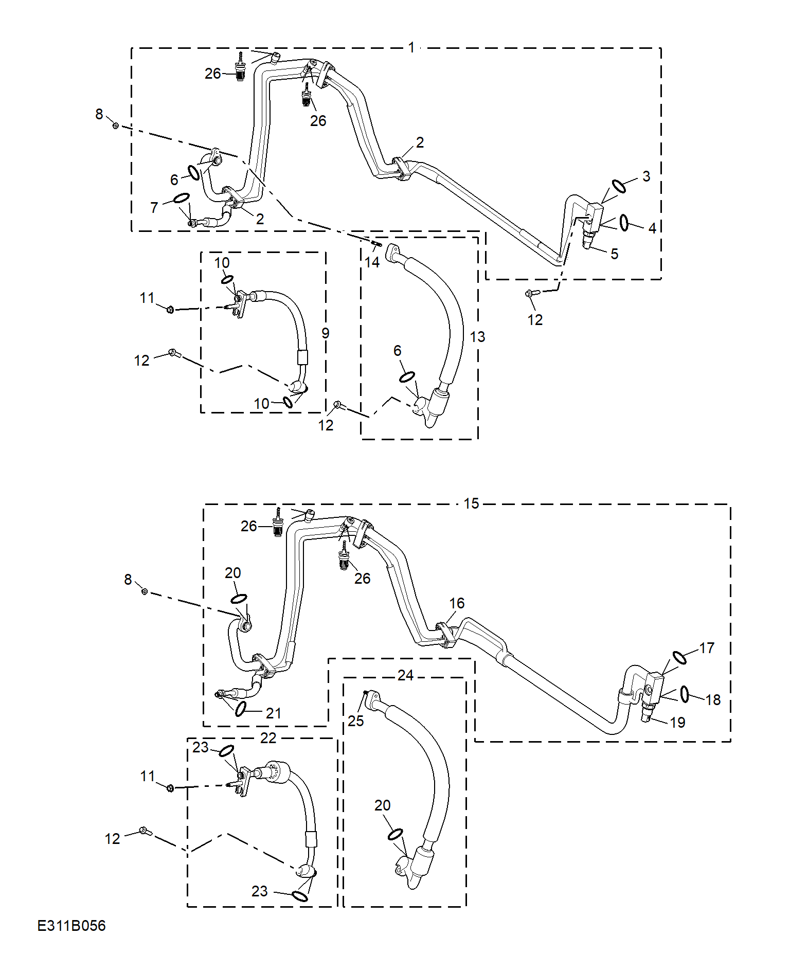 E311B056:REFRIGERANT PLUMBING & HARDWARE(1.5L)
