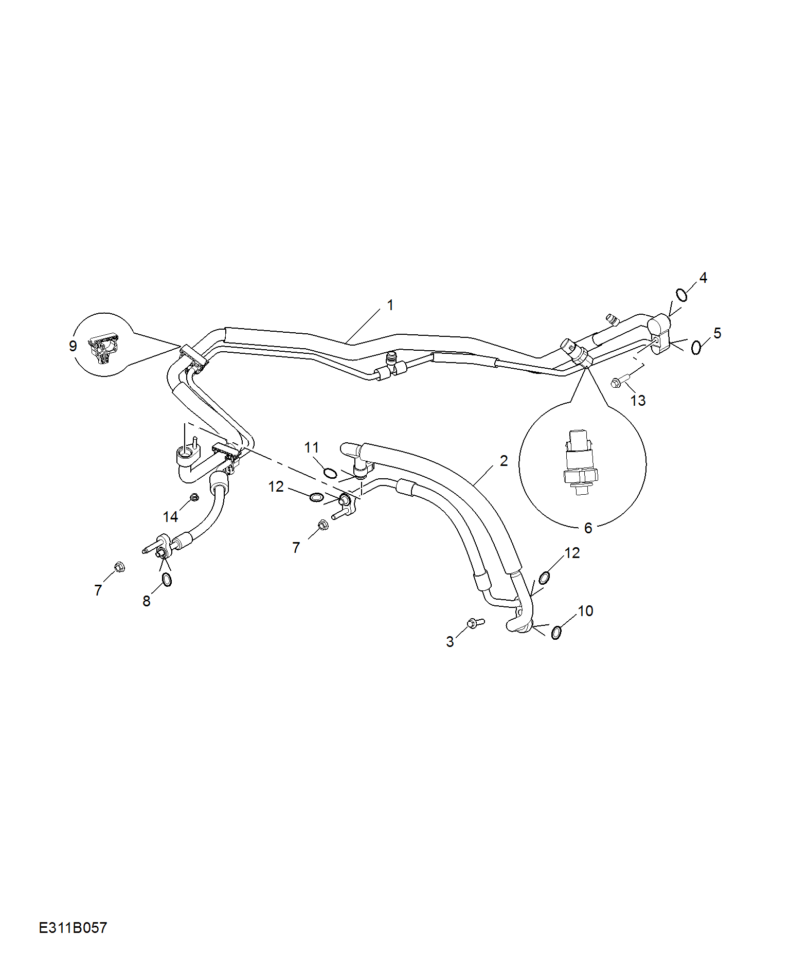 E311B057:REFRIGERANT PLUMBING & HARDWARE(NF1 1.5T)