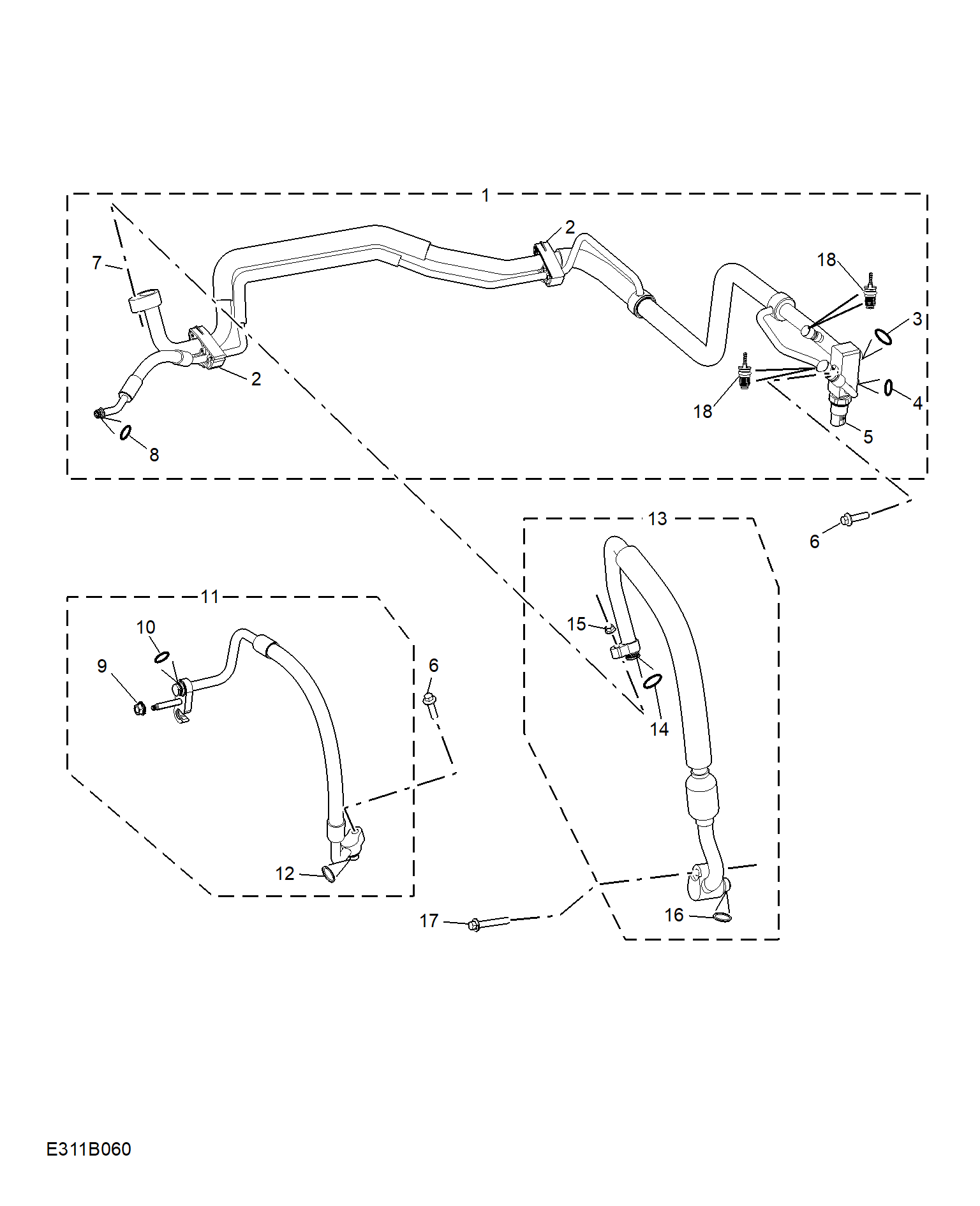 E311B060:REFRIGERANT PLUMBING & HARDWARE(1.3T)