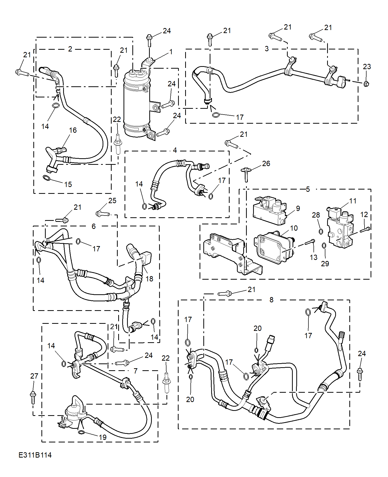 E311B114:REFRIGERANT PLUMBING & HARDWARE