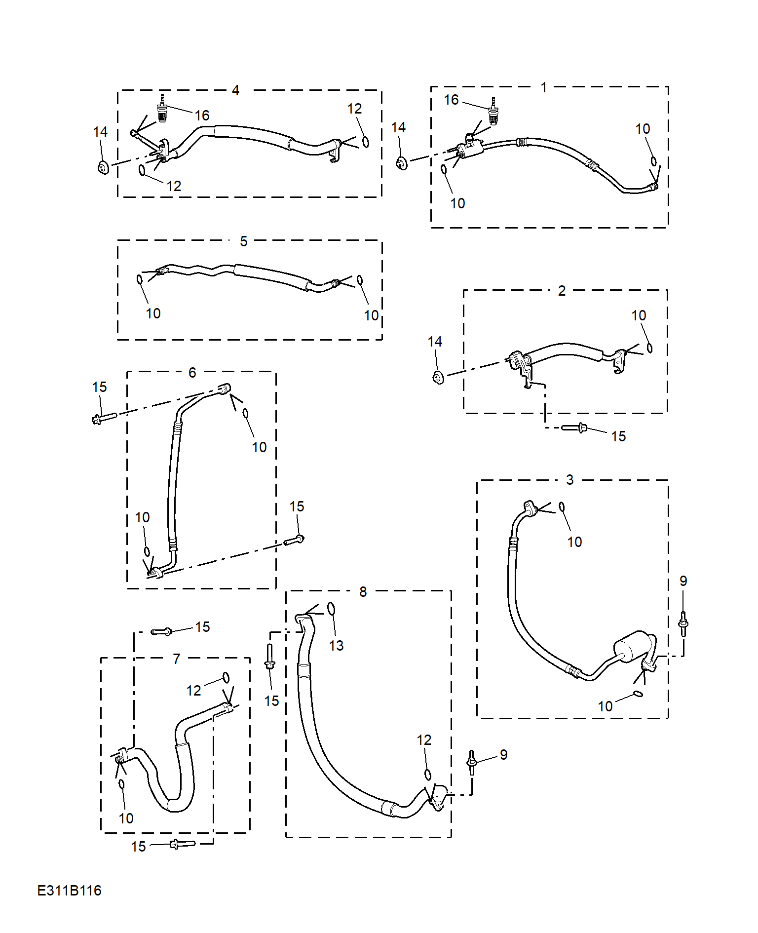 E311B116:REFRIGERANT PLUMBING & HARDWARE