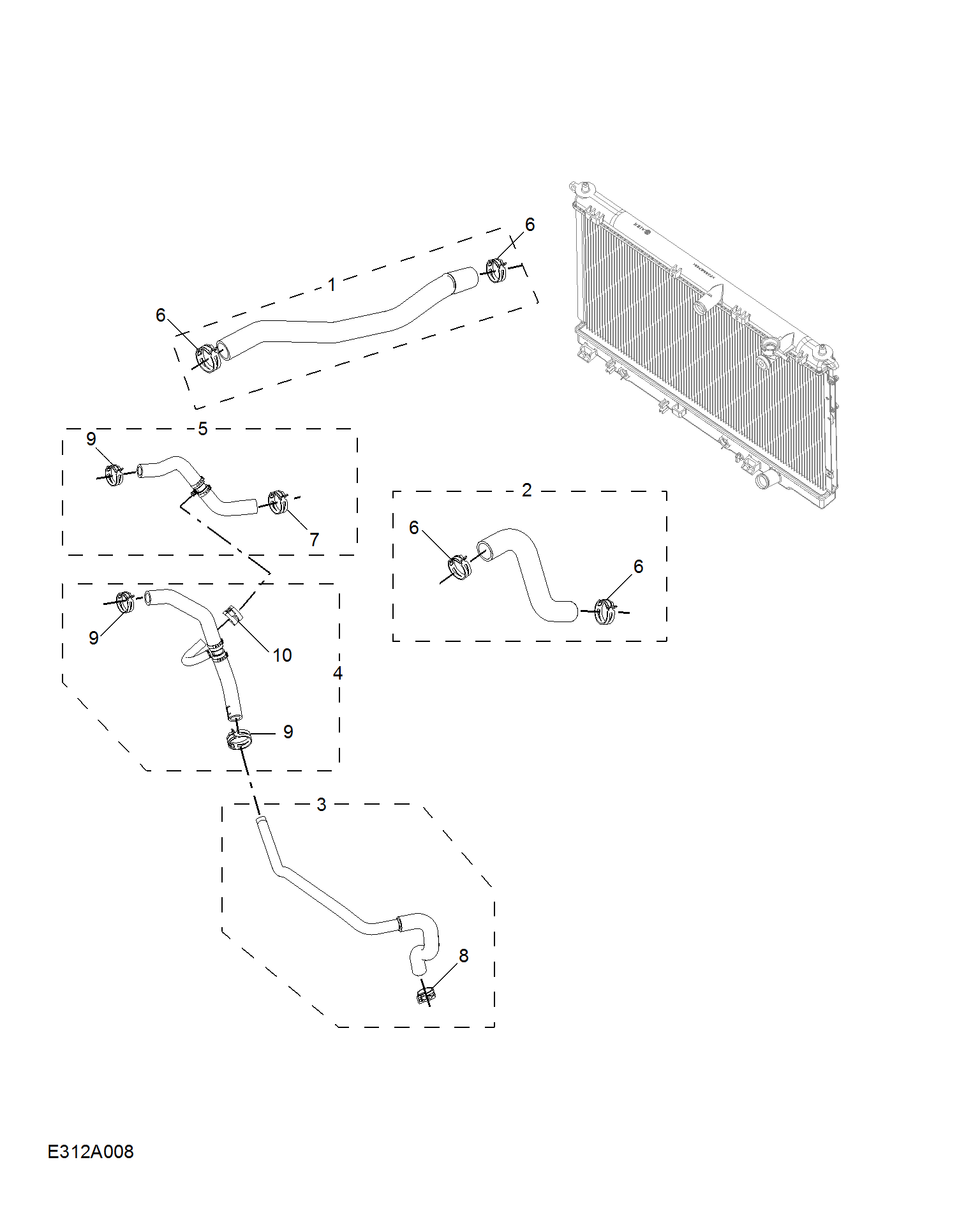 E312A008:COOLANT PLUMBING & HARDWARE(1.5VCT)