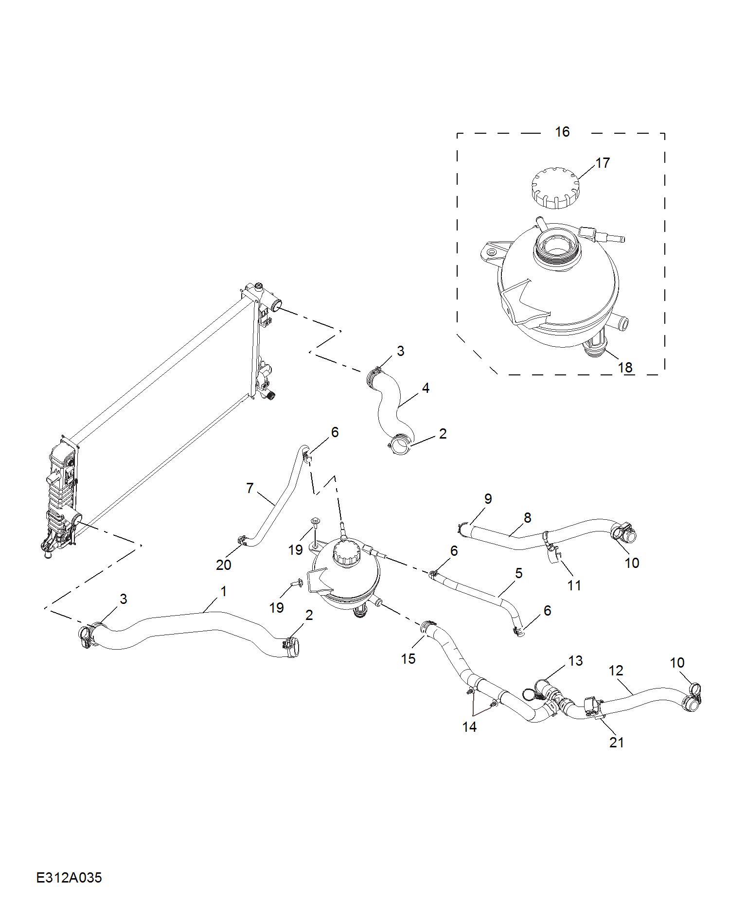 E312A035:COOLANT PLUMBING & HARDWARE(1.5T PETROL)