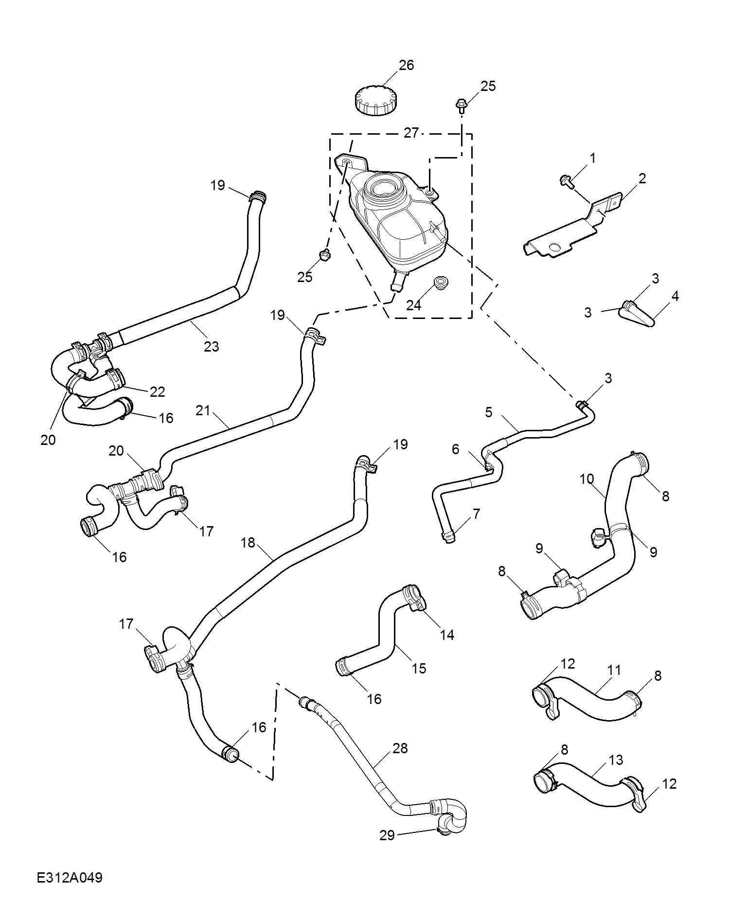 E312A049:COOLANT PLUMBING & HARDWARE