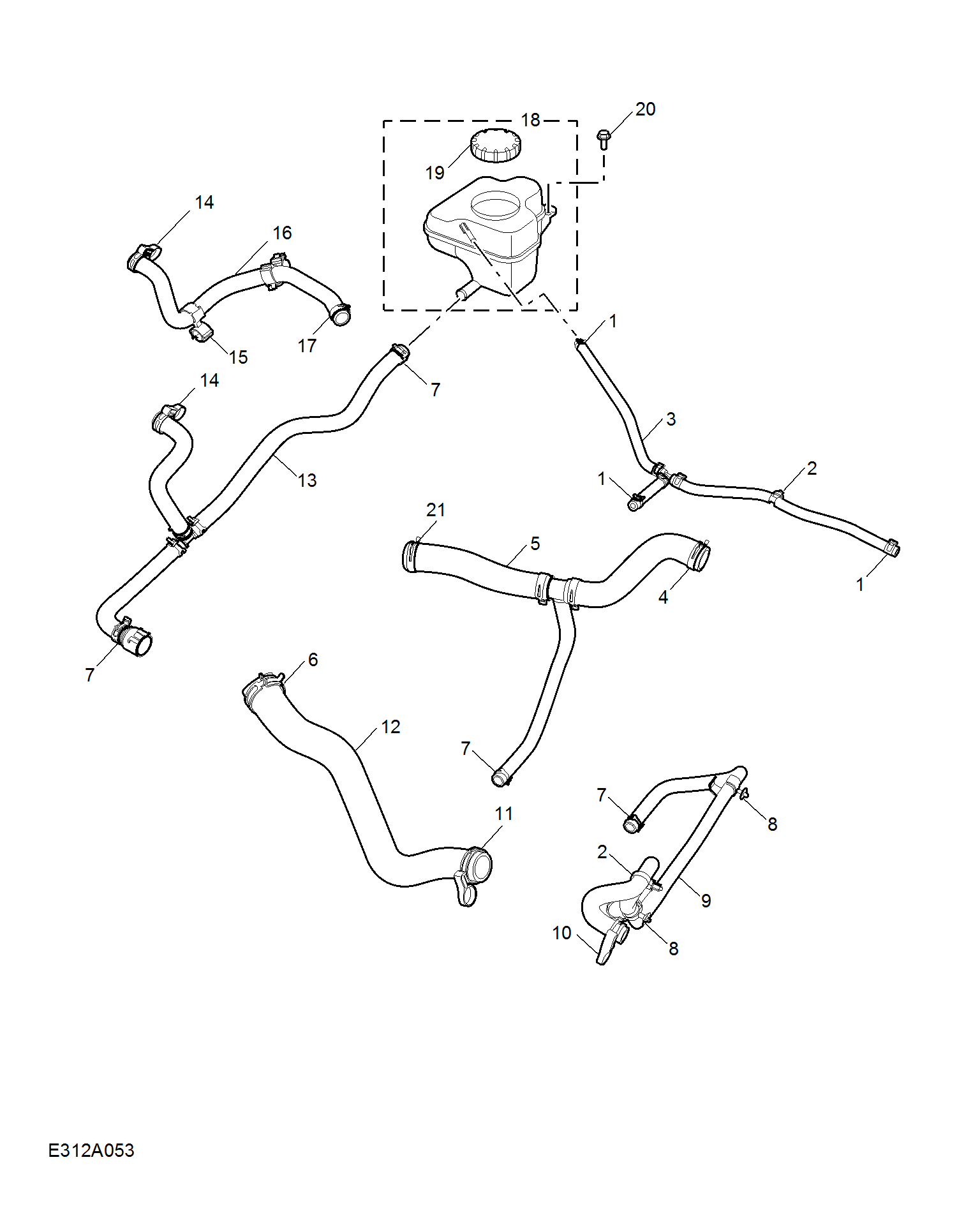 E312A053:COOLANT PLUMBING & HARDWARE(1.3T)