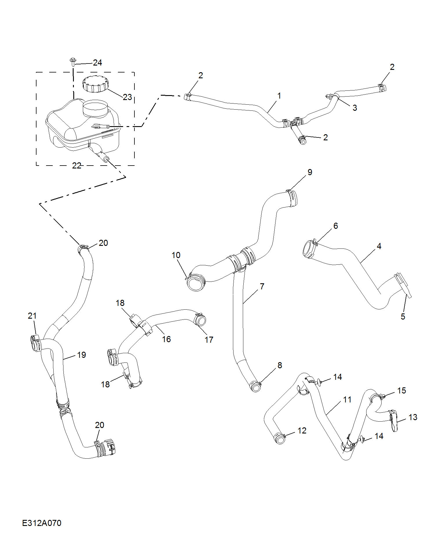 E312A071:COOLANT PLUMBING & HARDWARE(1.3T)