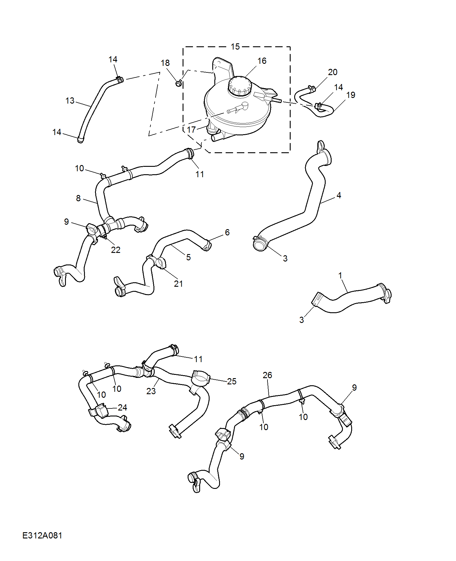 E312A081:COOLANT PLUMBING & HARDWARE(1.5T)