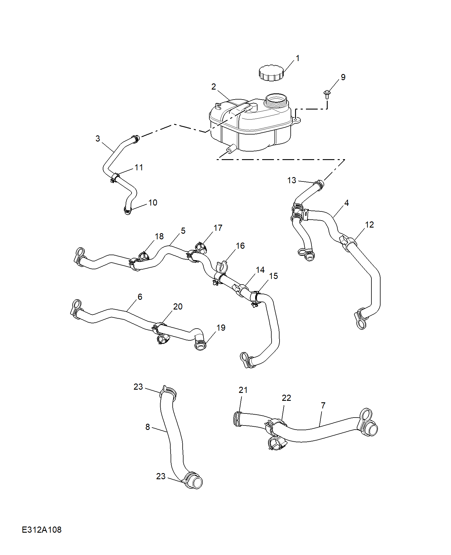 E312A108:COOLANT PLUMBING & HARDWARE