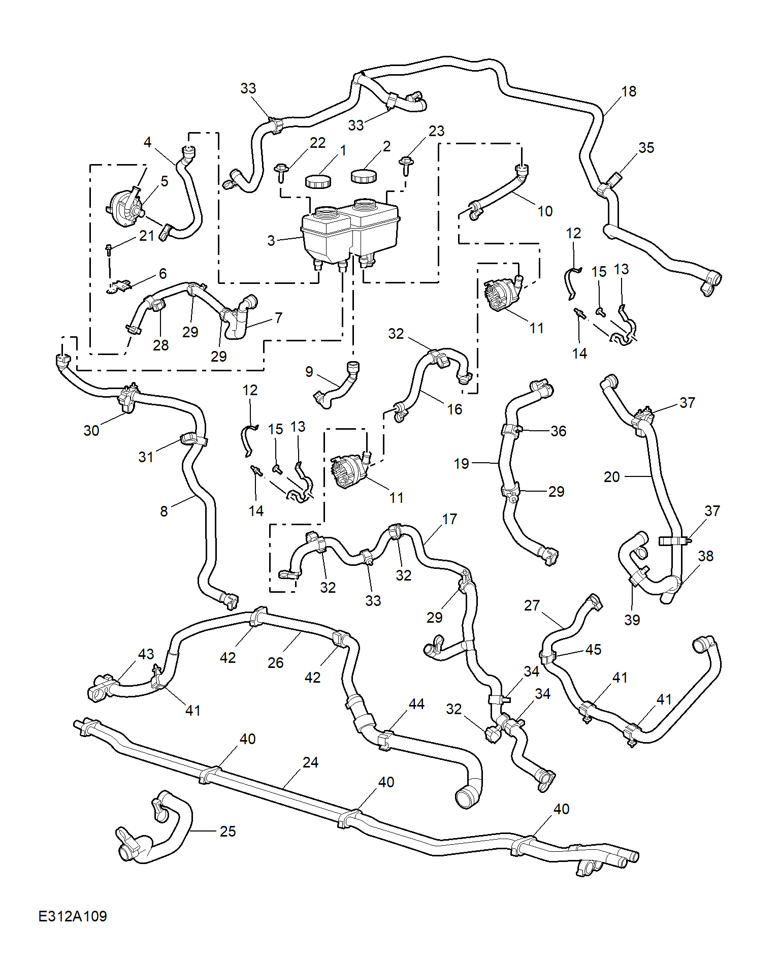 E312A109:COOLANT PLUMBING & HARDWARE