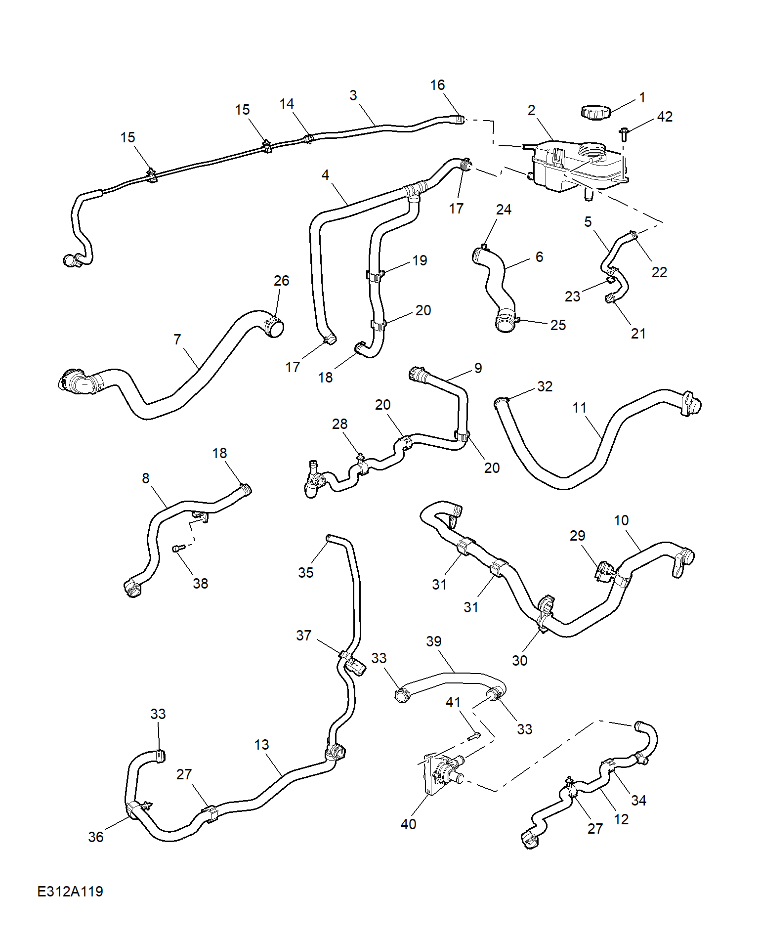 E312A119:COOLANT PLUMBING & HARDWARE