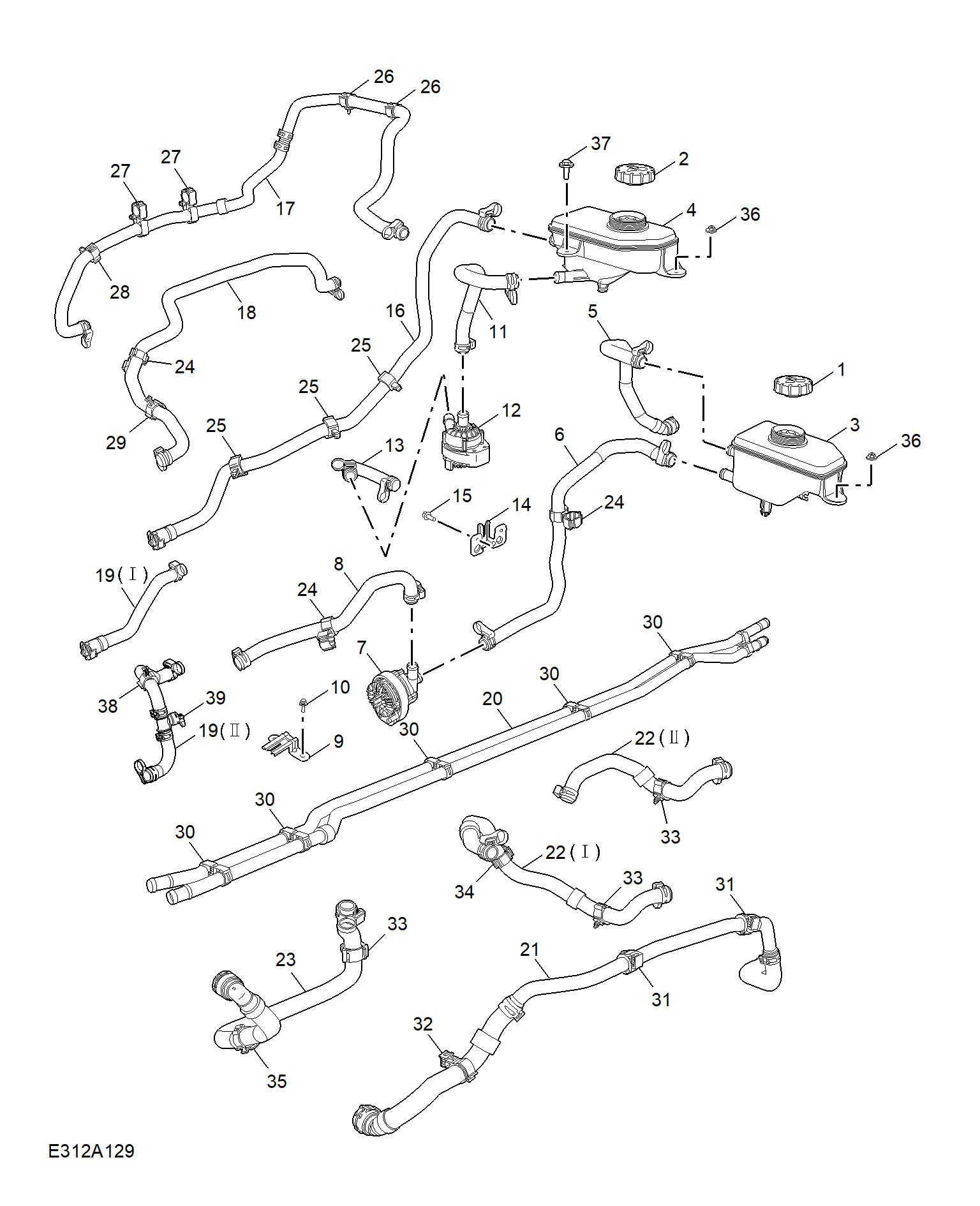 E312A129:COOLANT PLUMBING & HARDWARE