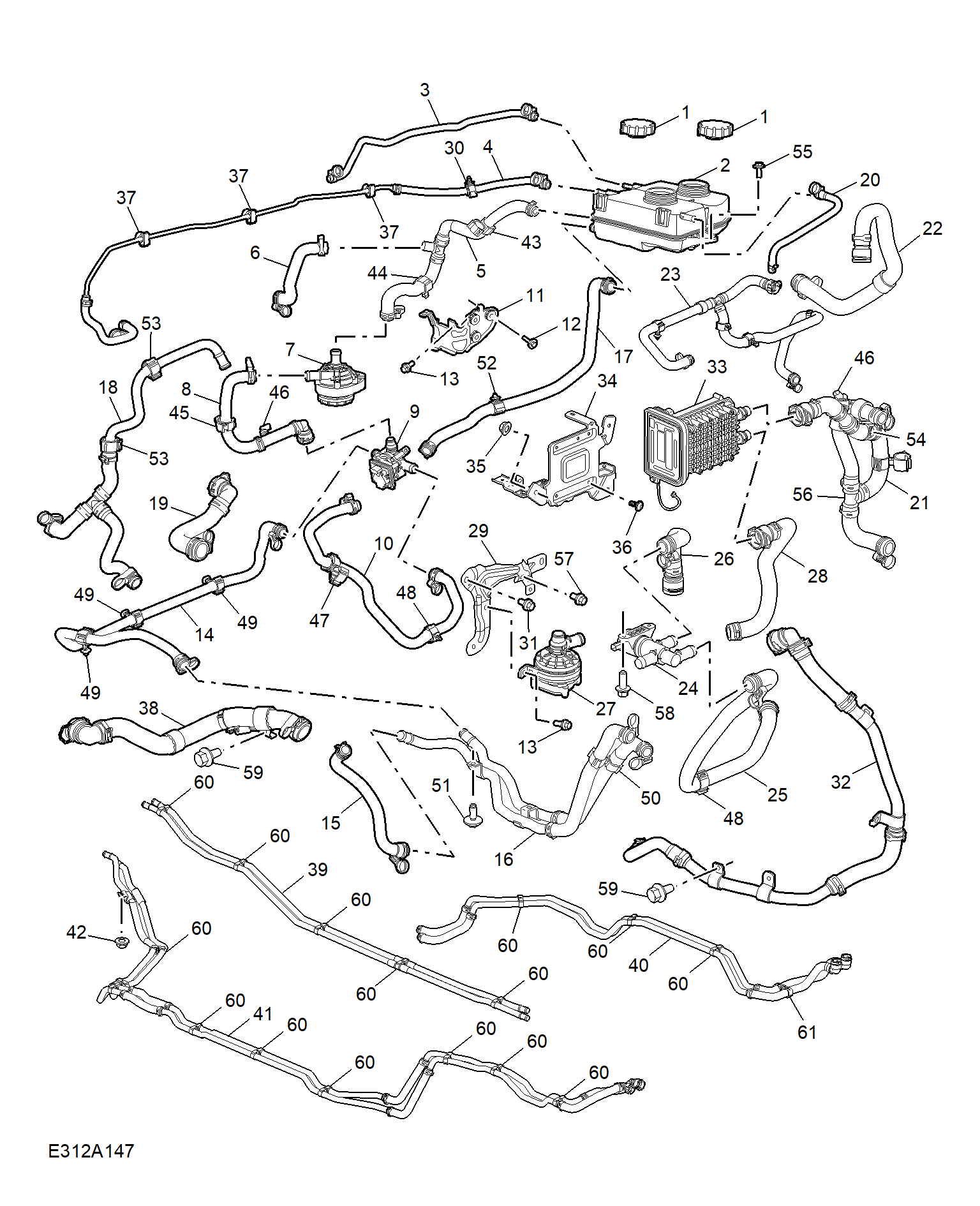 E312A147:COOLANT PLUMBING & HARDWARE