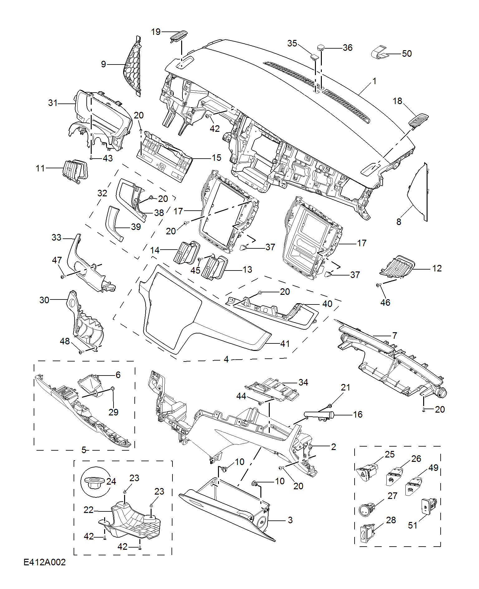 E412A002:FASCIA TRIM