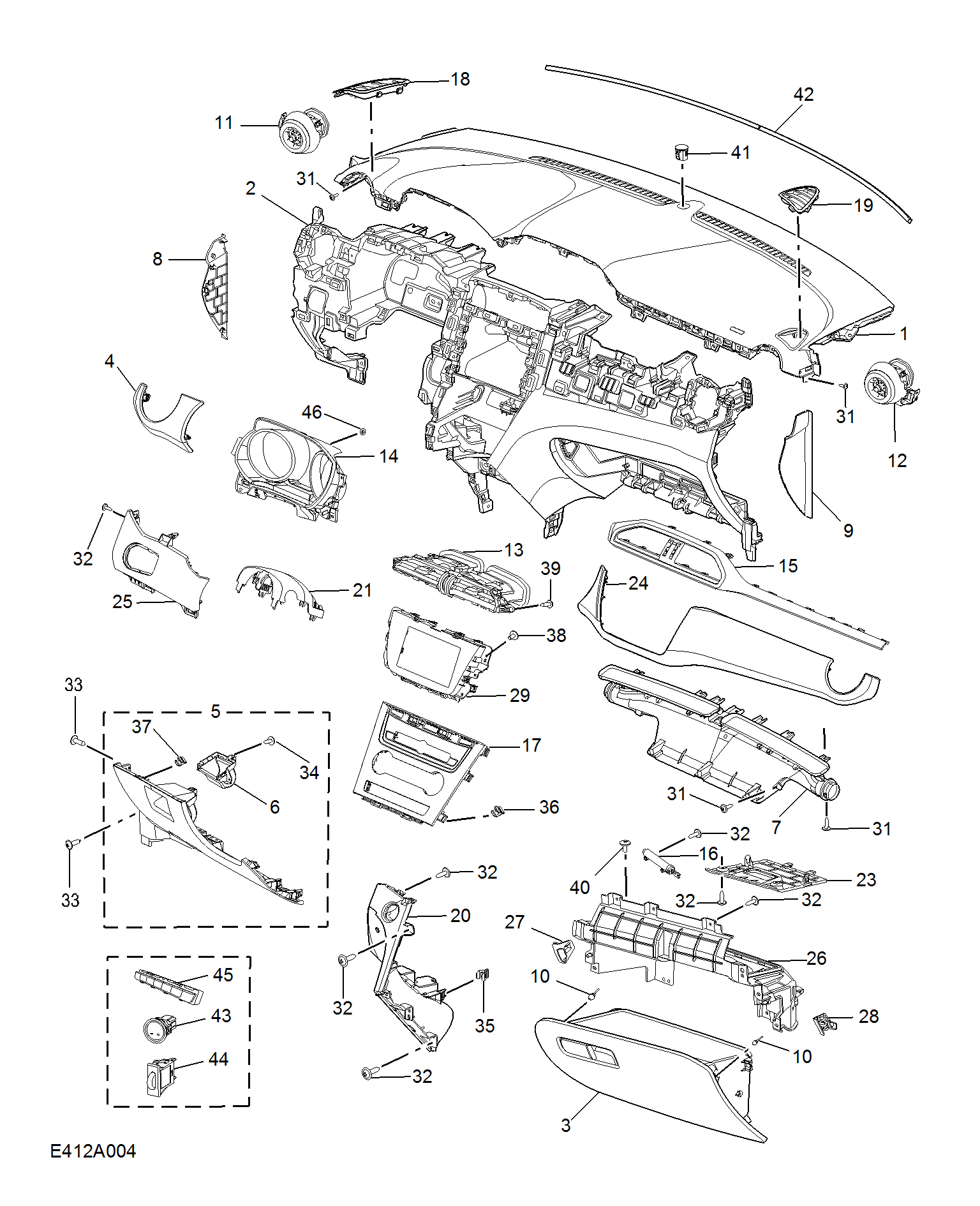 E412A004:FASCIA TRIM