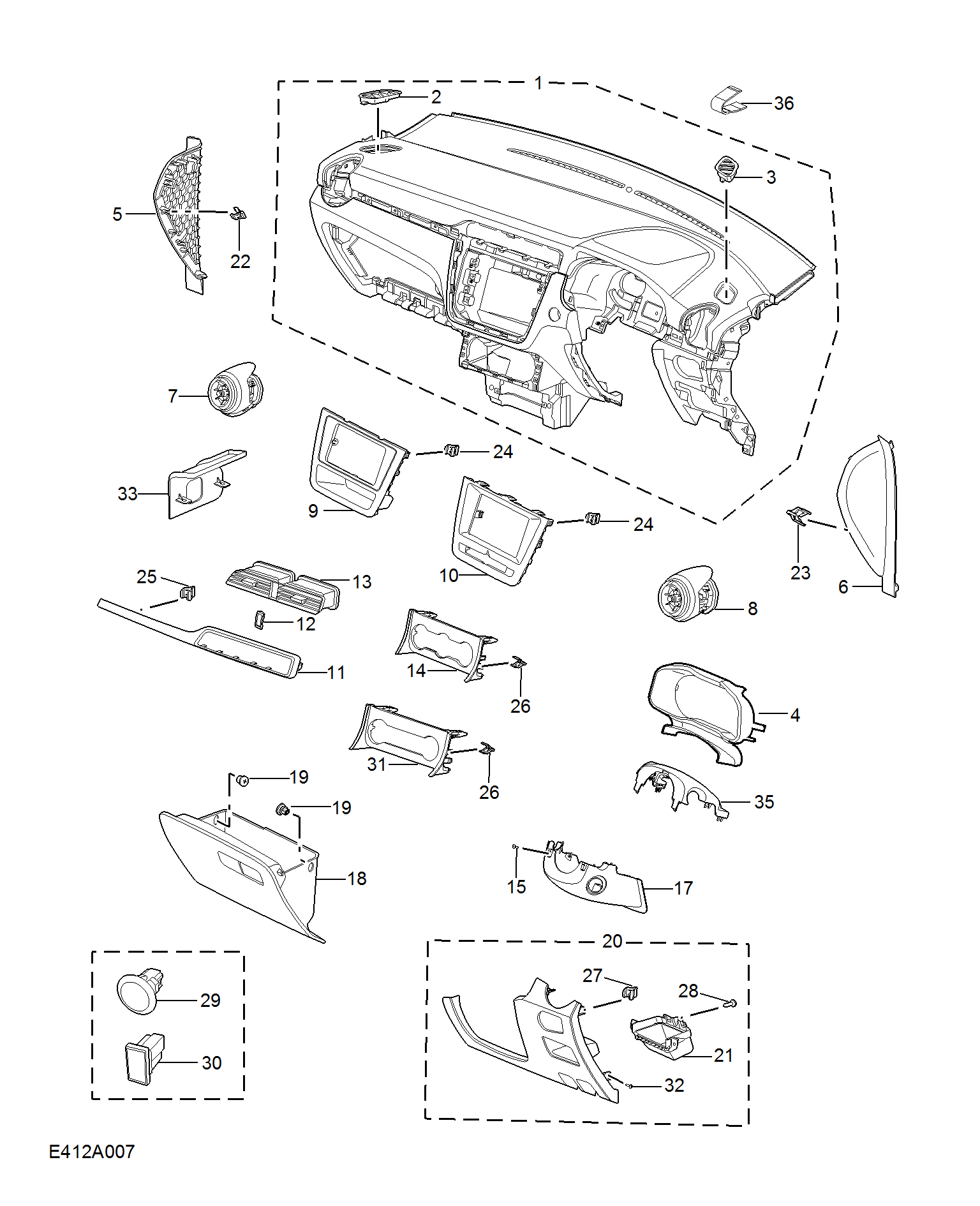 E412A007:FASCIA TRIM