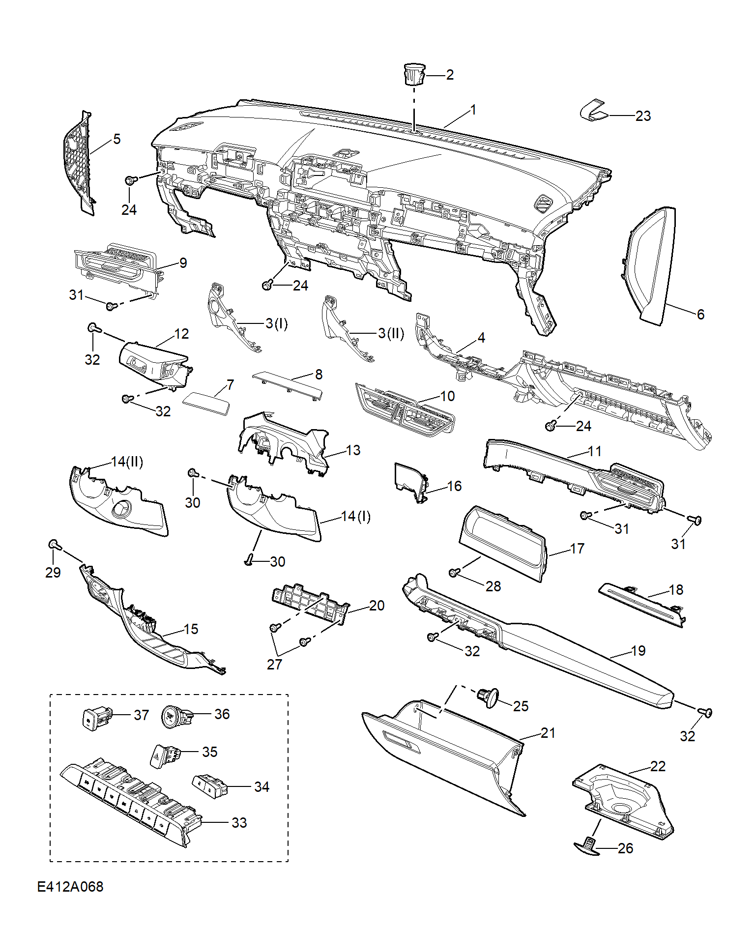 E412A068:FASCIA TRIM
