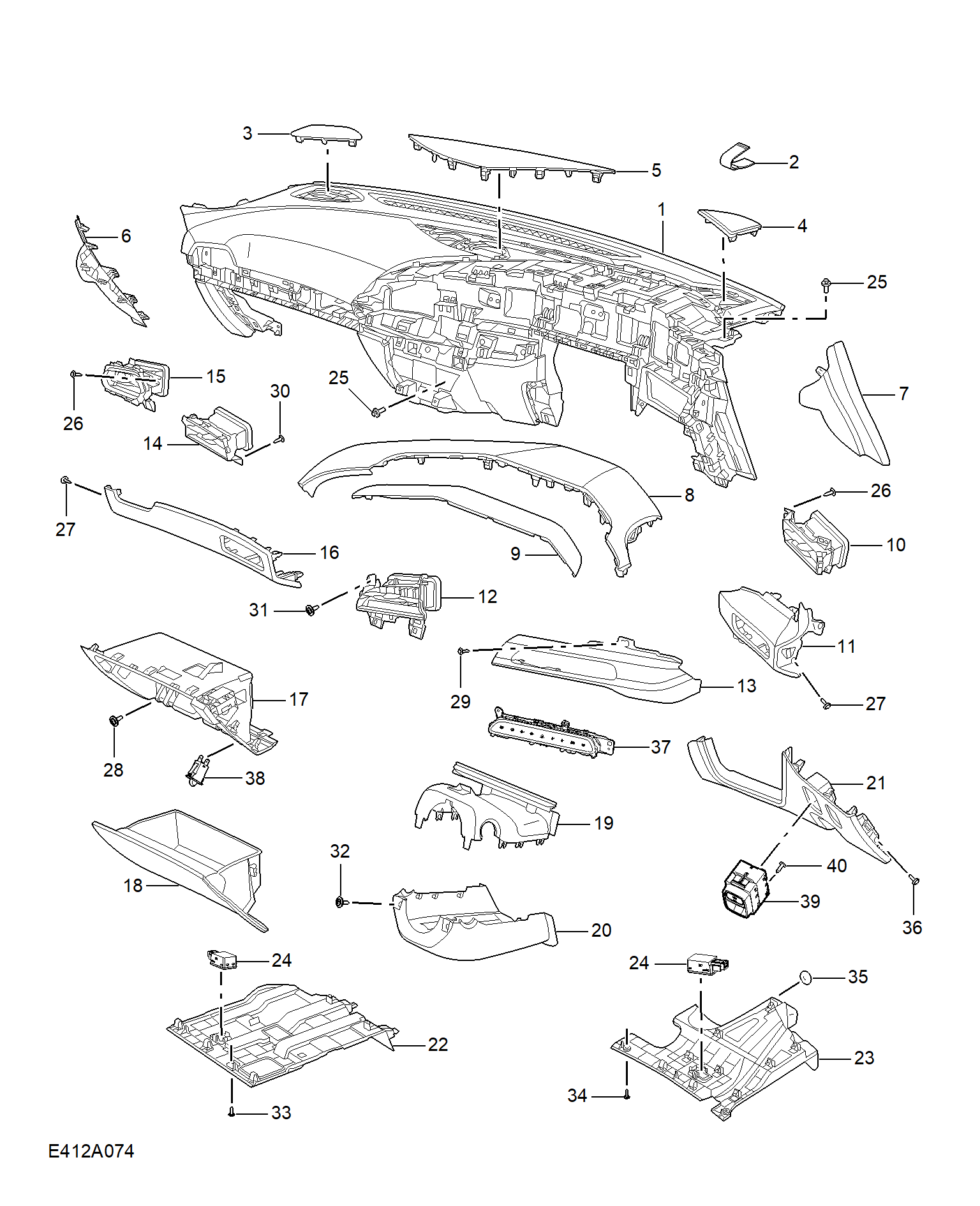 E412A074:FASCIA TRIM(RHD)