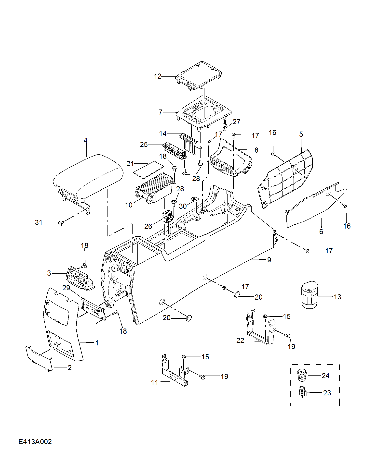 E413A002:CONSOLE TRIM