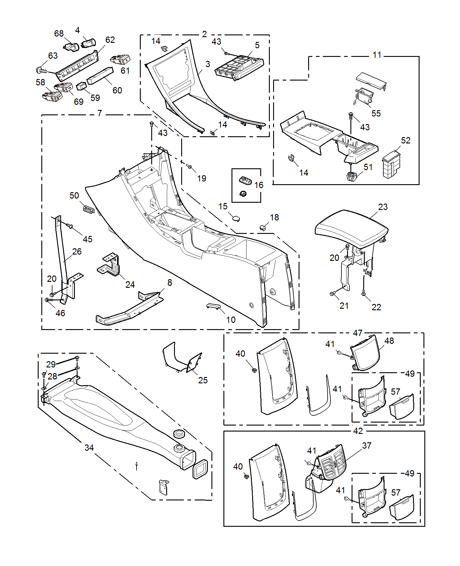 E413A019:CONSOLE TRIM(BEFORE MY13)