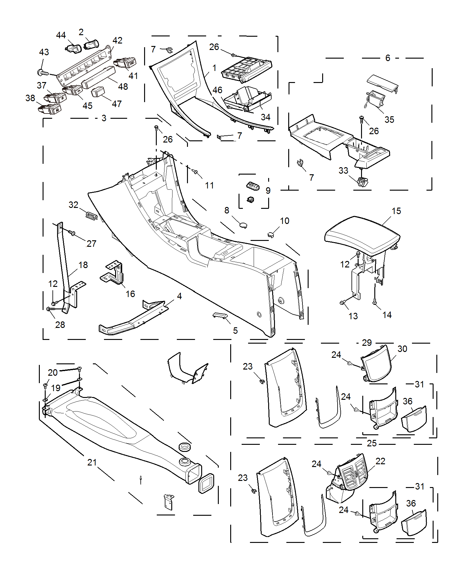 E413A020:CONSOLE TRIM